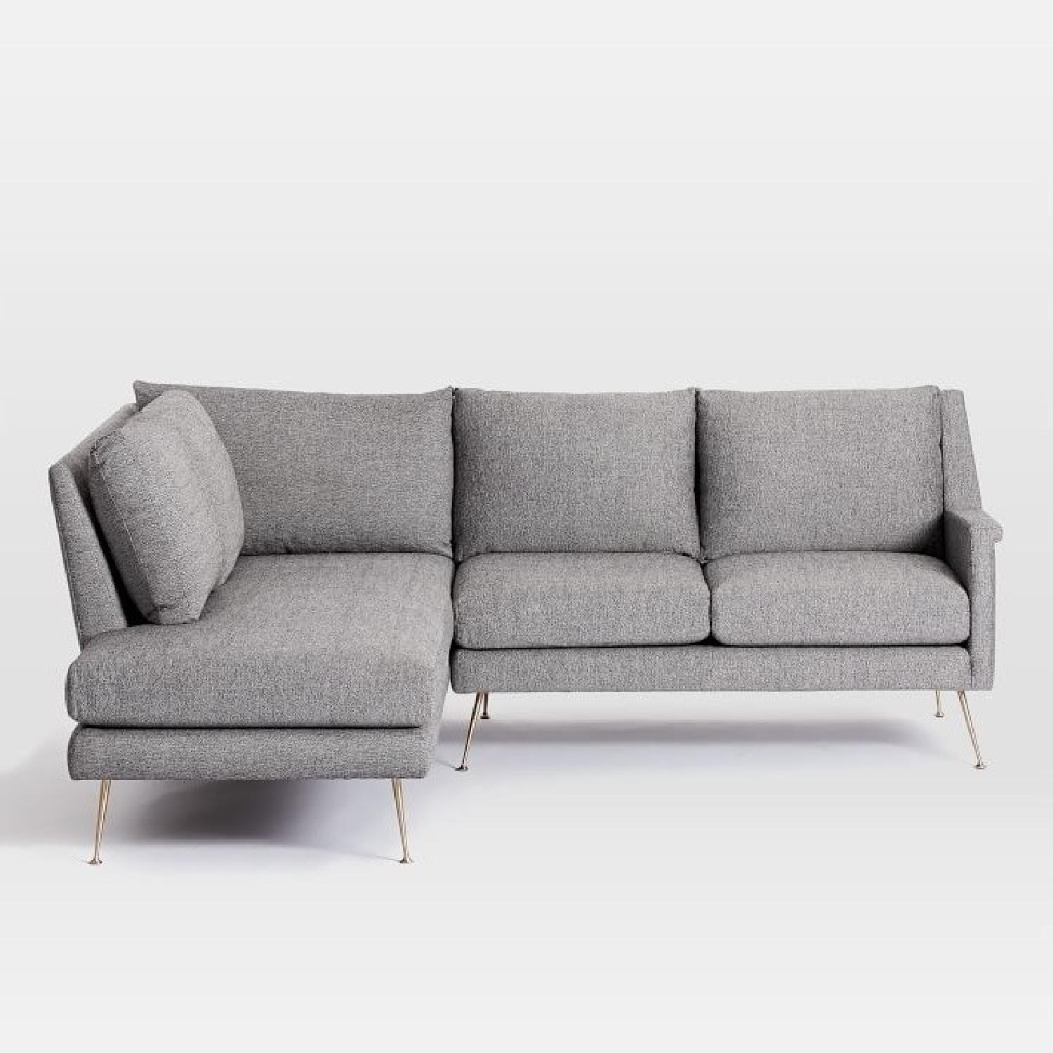 West Elm Twill Carlo Mid Century L Shaped Sofa - image-4