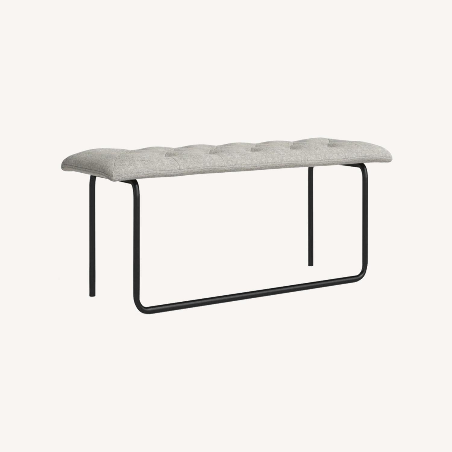 Molle Black Faux Leather Bench - image-0