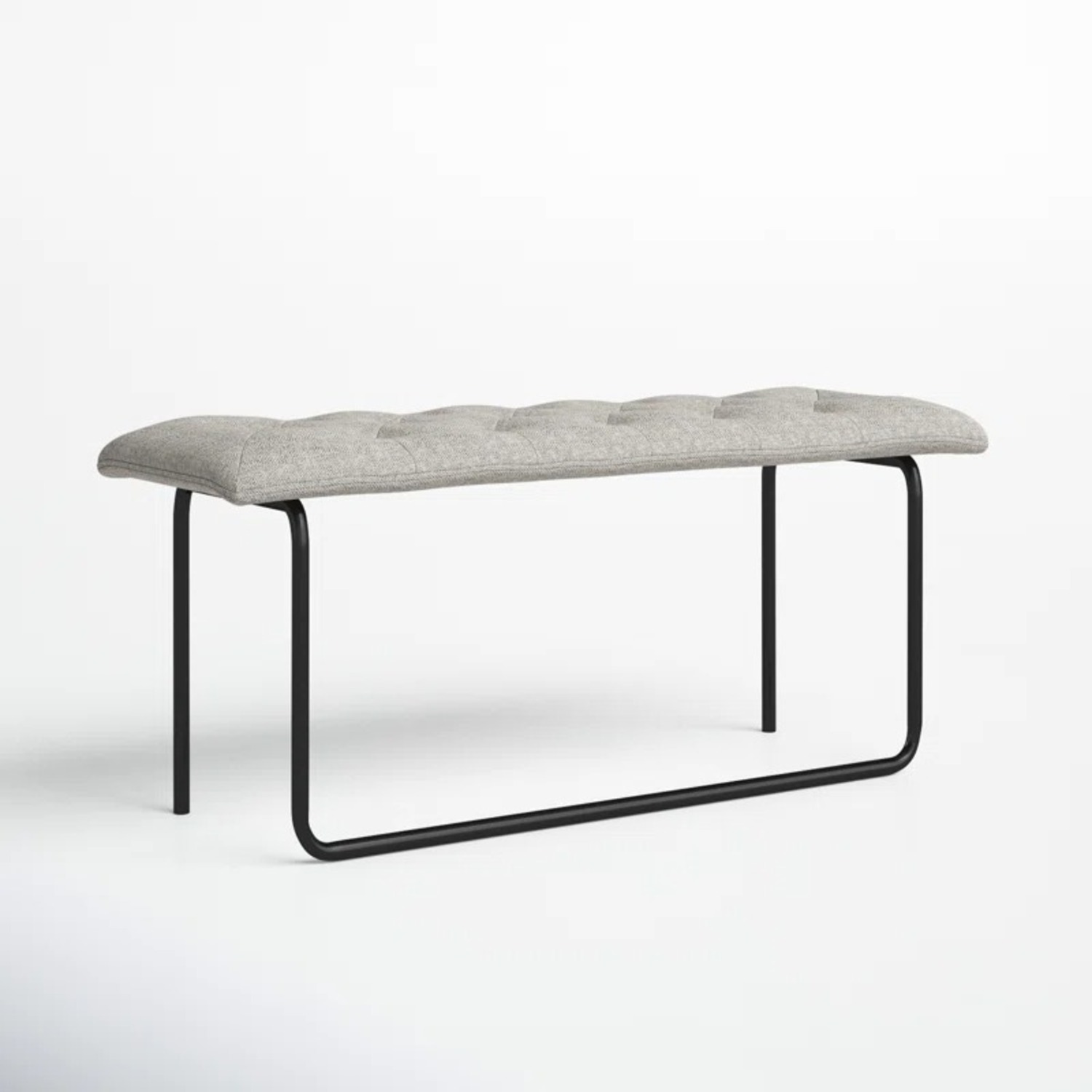 Molle Black Faux Leather Bench - image-1