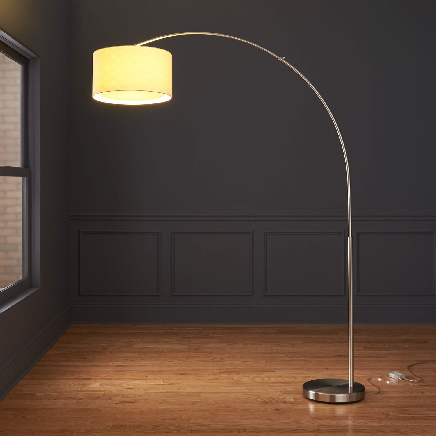 CB2 Big Dipper Arc Floor Lamp – Brushed Nickel - image-1