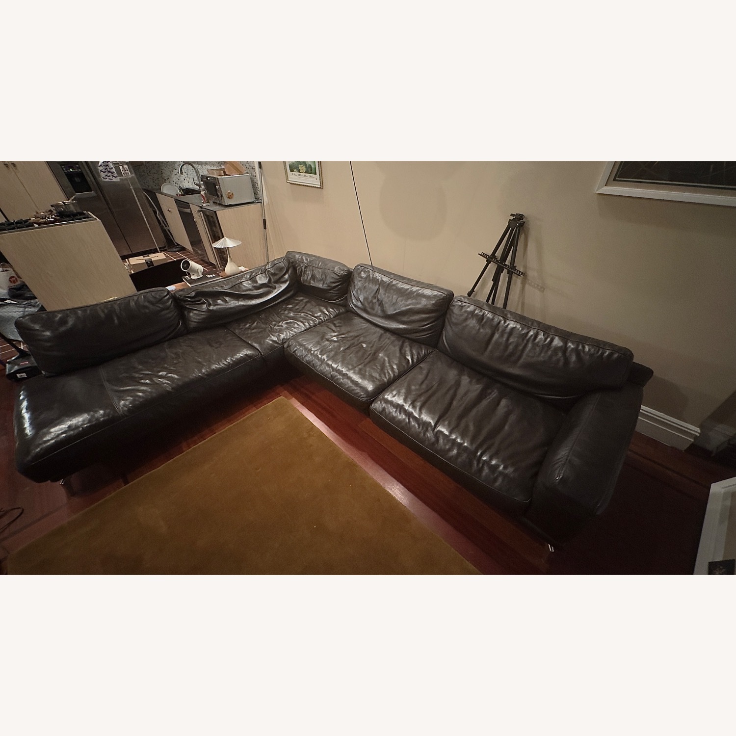 Scandinavian Designs Black Leather Left Sectional - image-1
