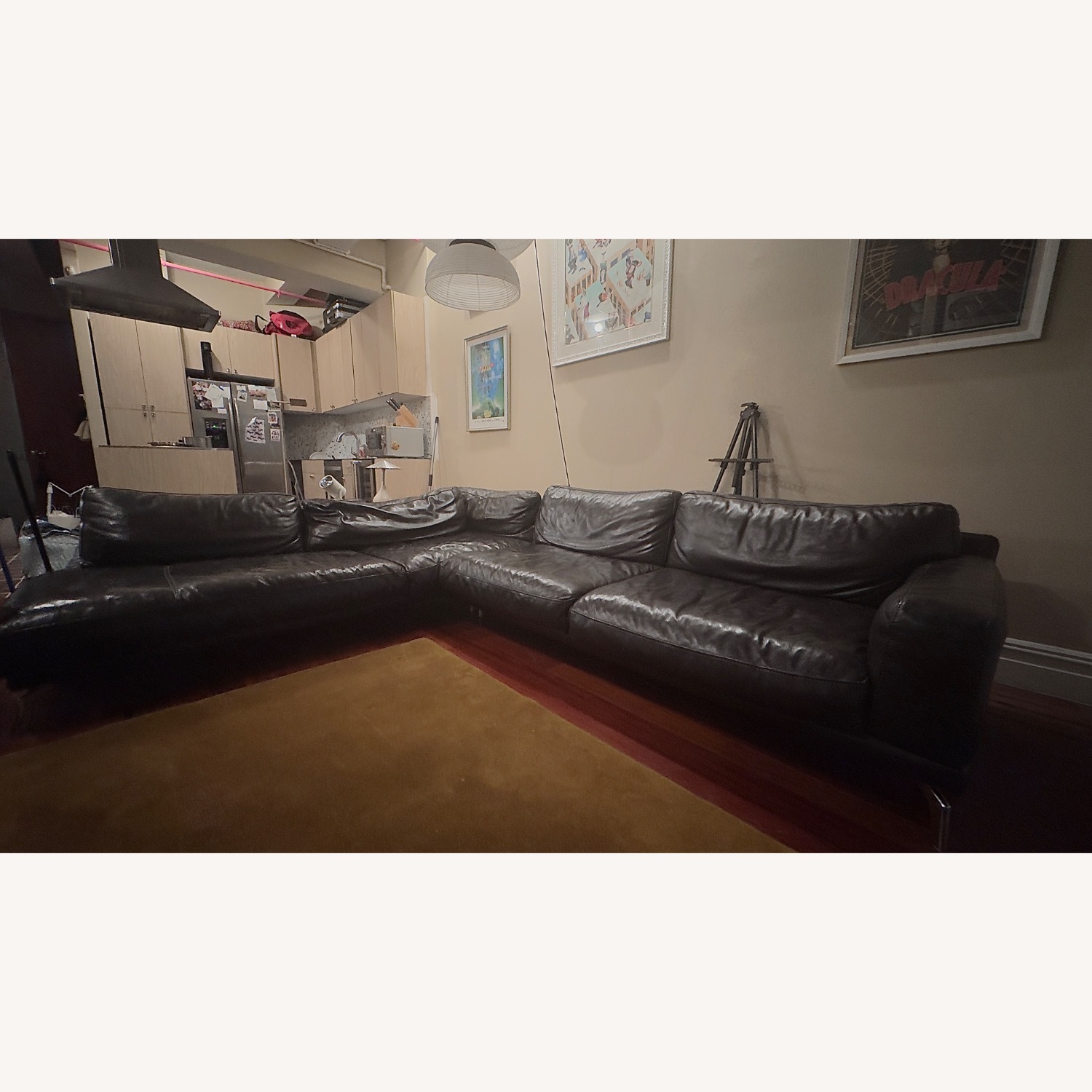 Scandinavian Designs Black Leather Left Sectional - image-2