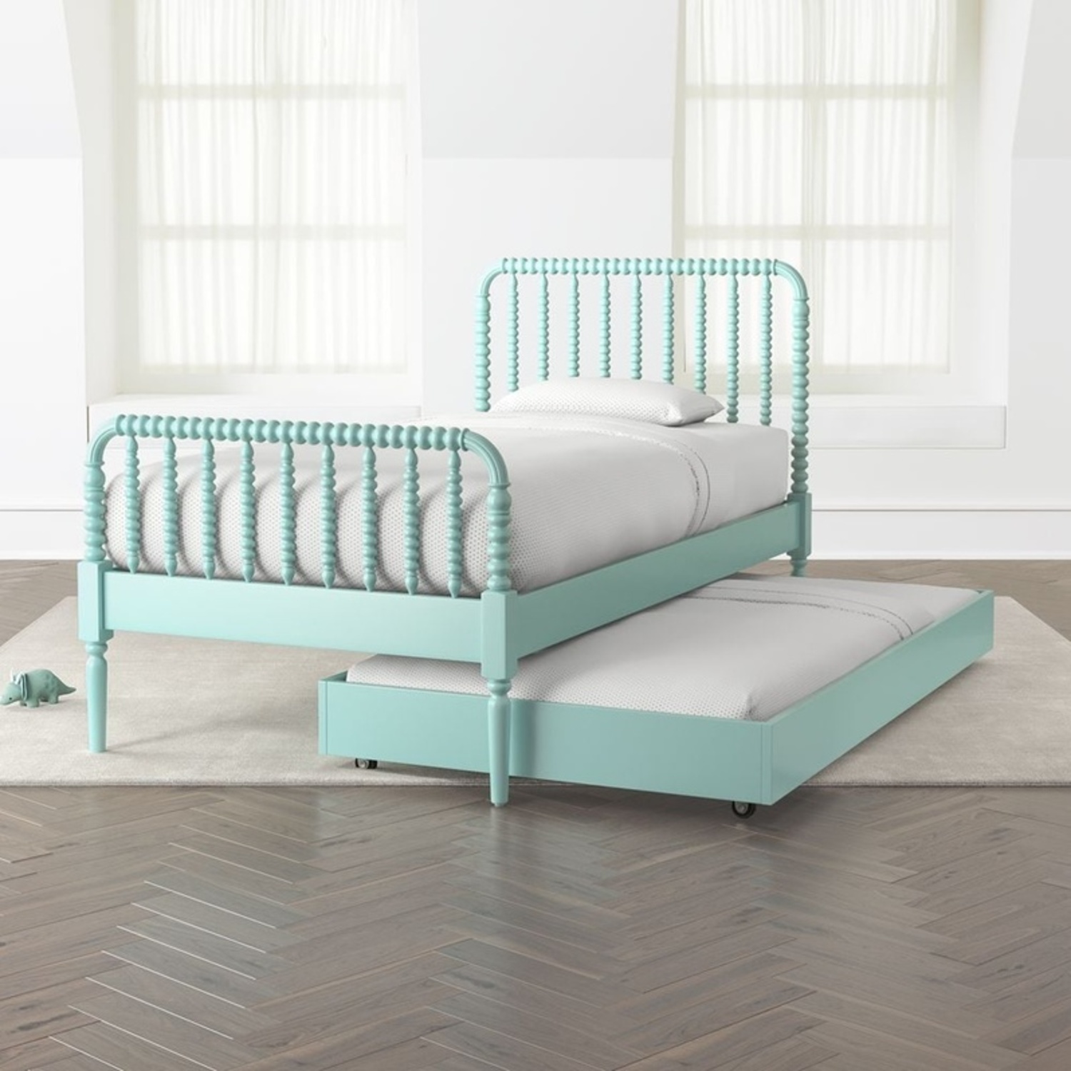Jenny Lind Teal Trundle Bed - image-5