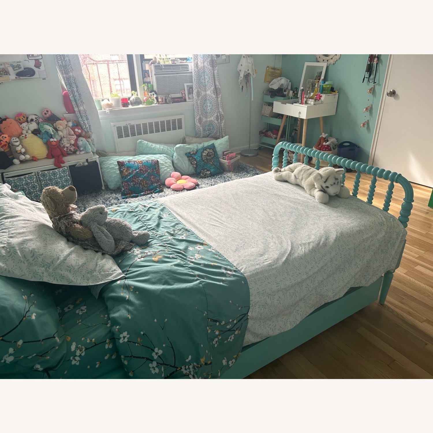 Jenny Lind Teal Trundle Bed - image-2