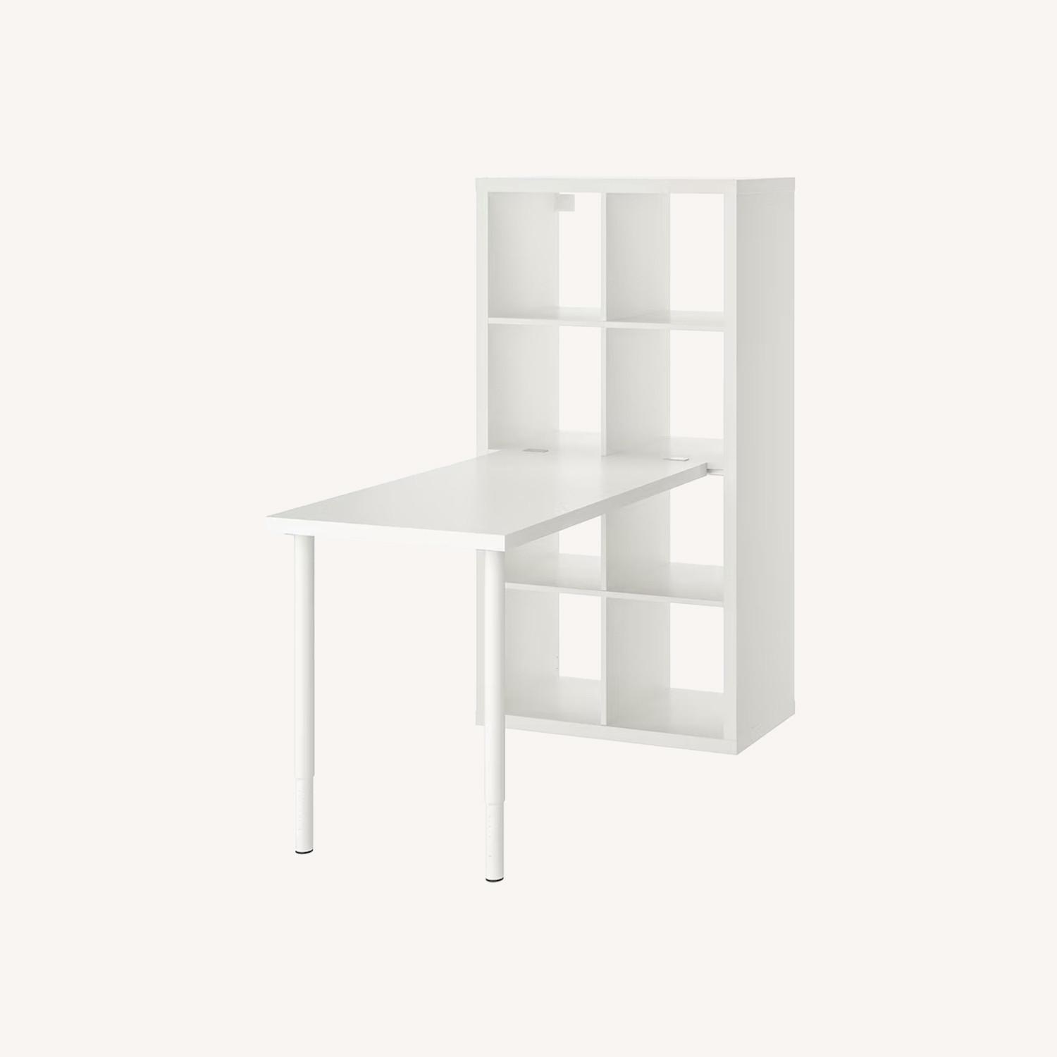IKEA Desk W Attached Bookshelf - image-0