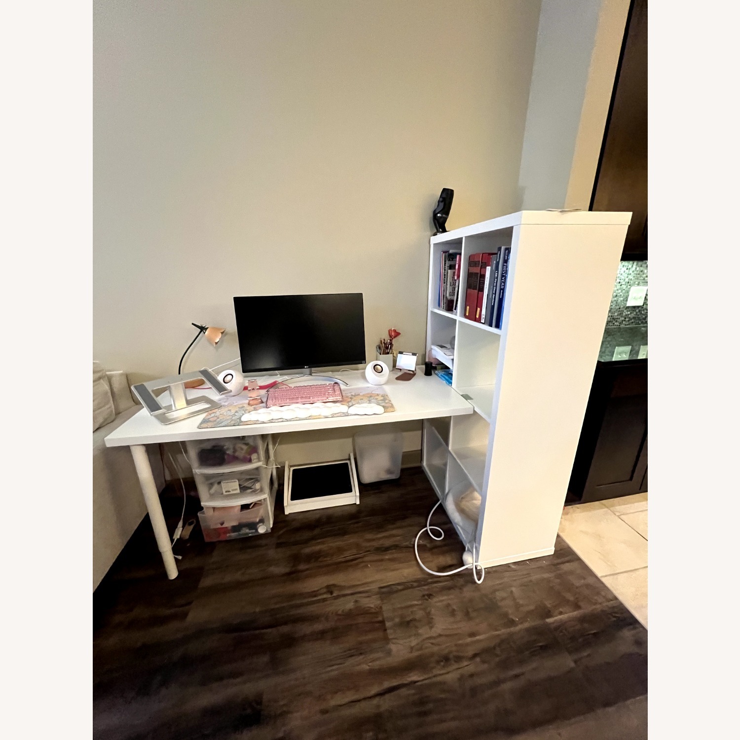 IKEA Desk W Attached Bookshelf - image-2