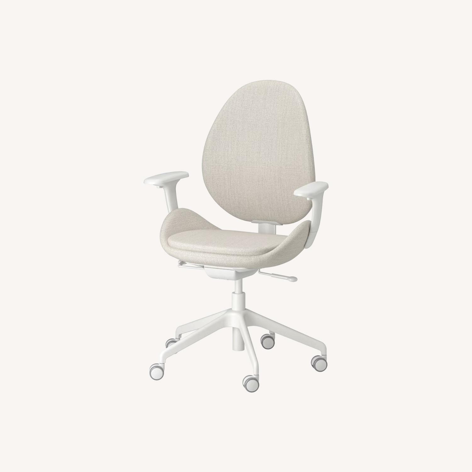 IKEA HATTEFJÄLL ハッテフィェル HATTEFJÄLL office chair with armrests, Gunnared light green