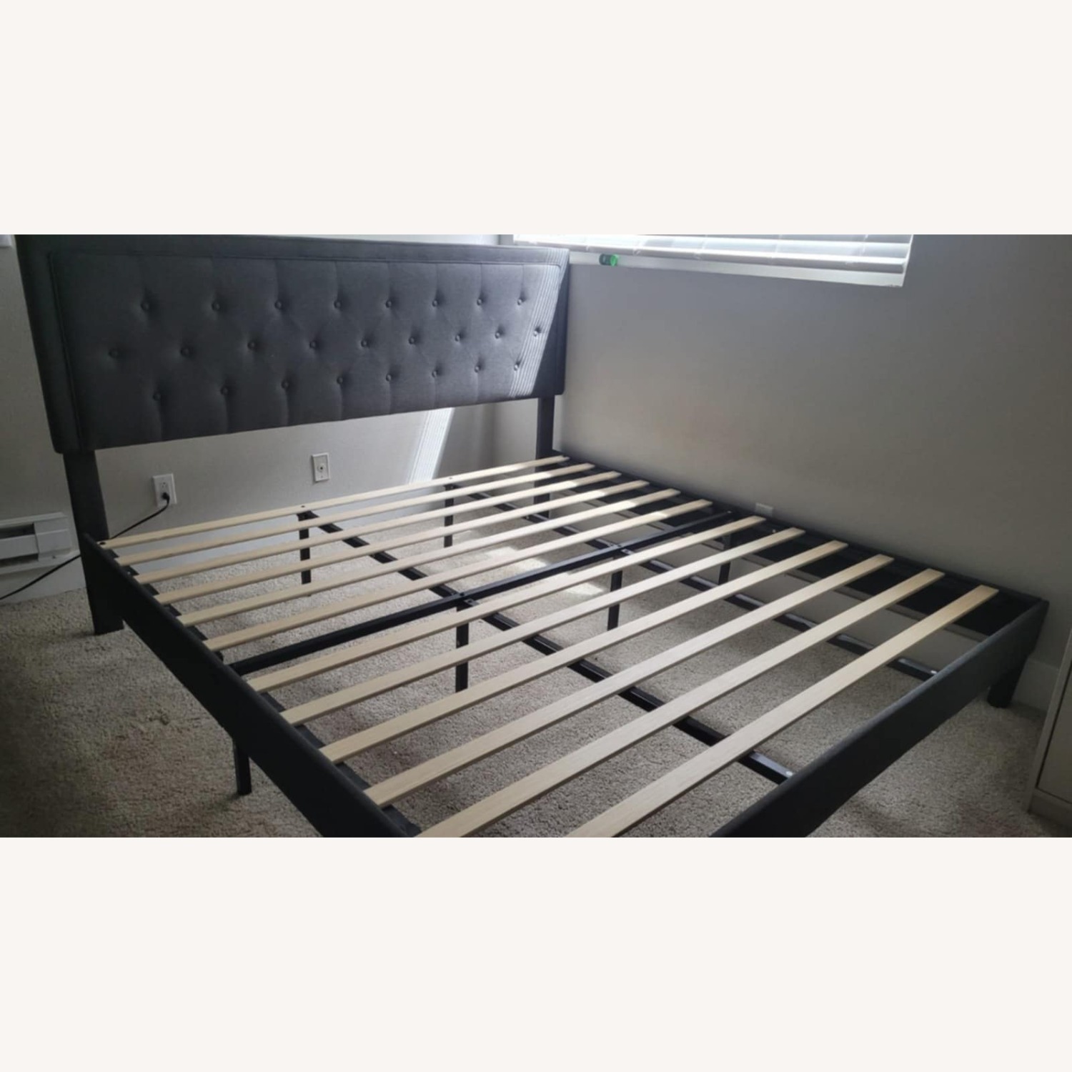 Tufted Upholstered Platform Bed King Size - image-2