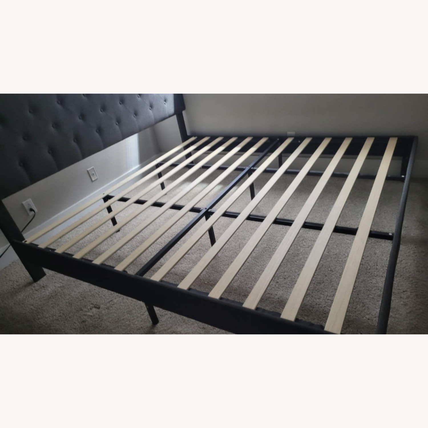 Tufted Upholstered Platform Bed King Size - image-1