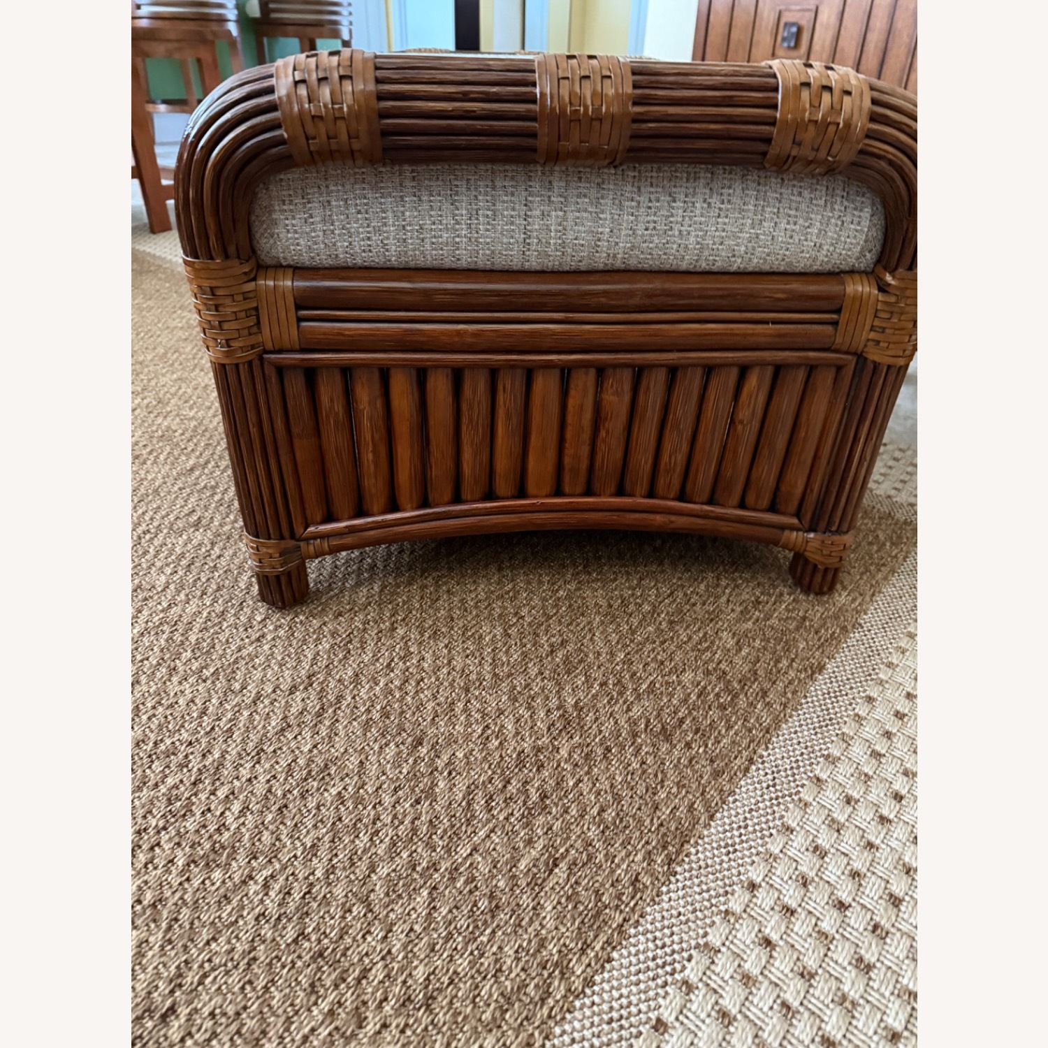 Aruba Rattan High Back Chair with Ottoman - image-4