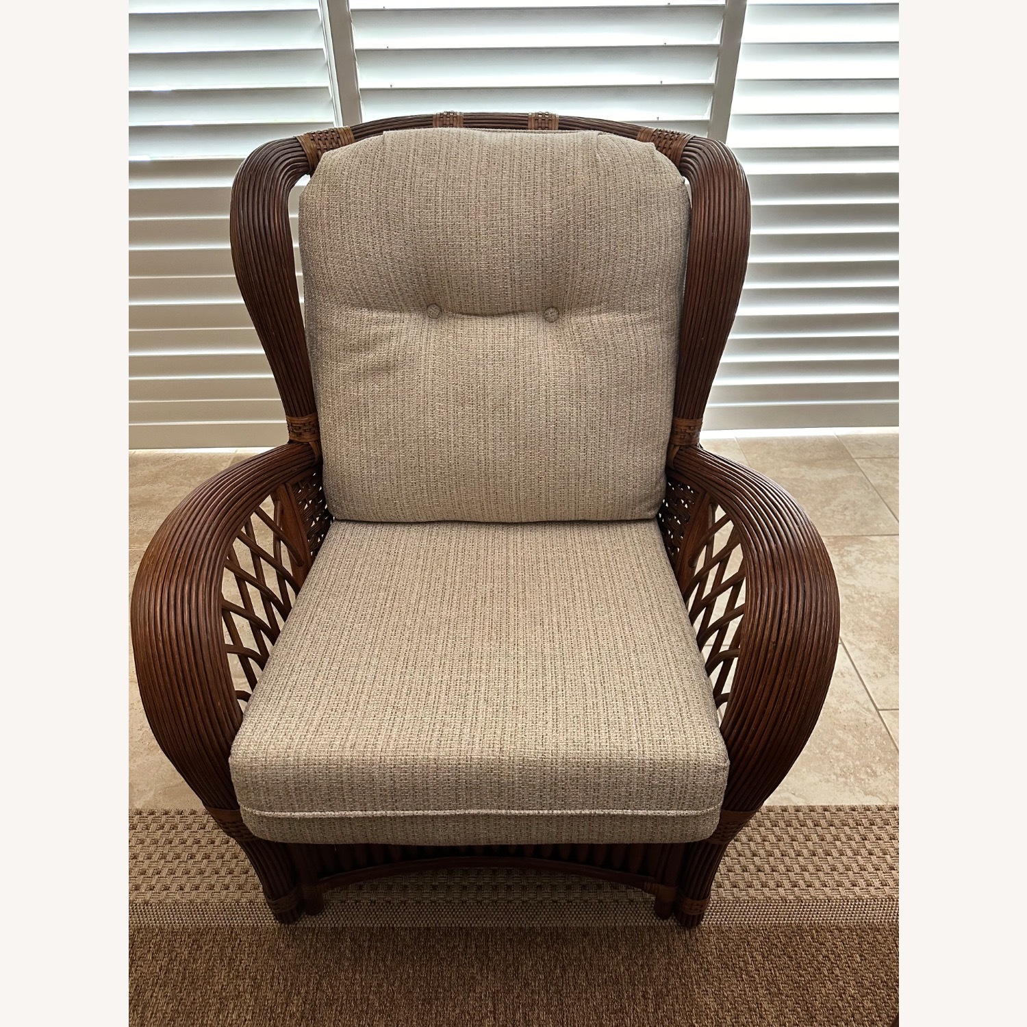 Aruba Rattan High Back Chair with Ottoman - image-1