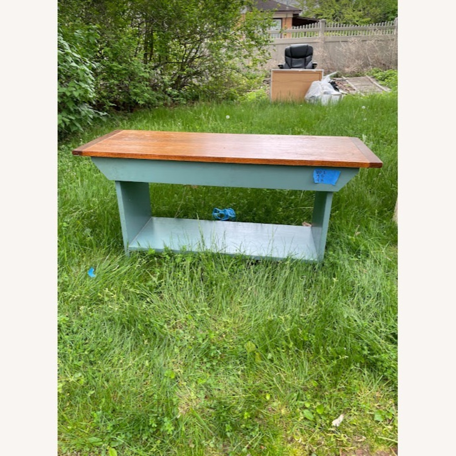 Bright Vintage Wooden Bench - image-1