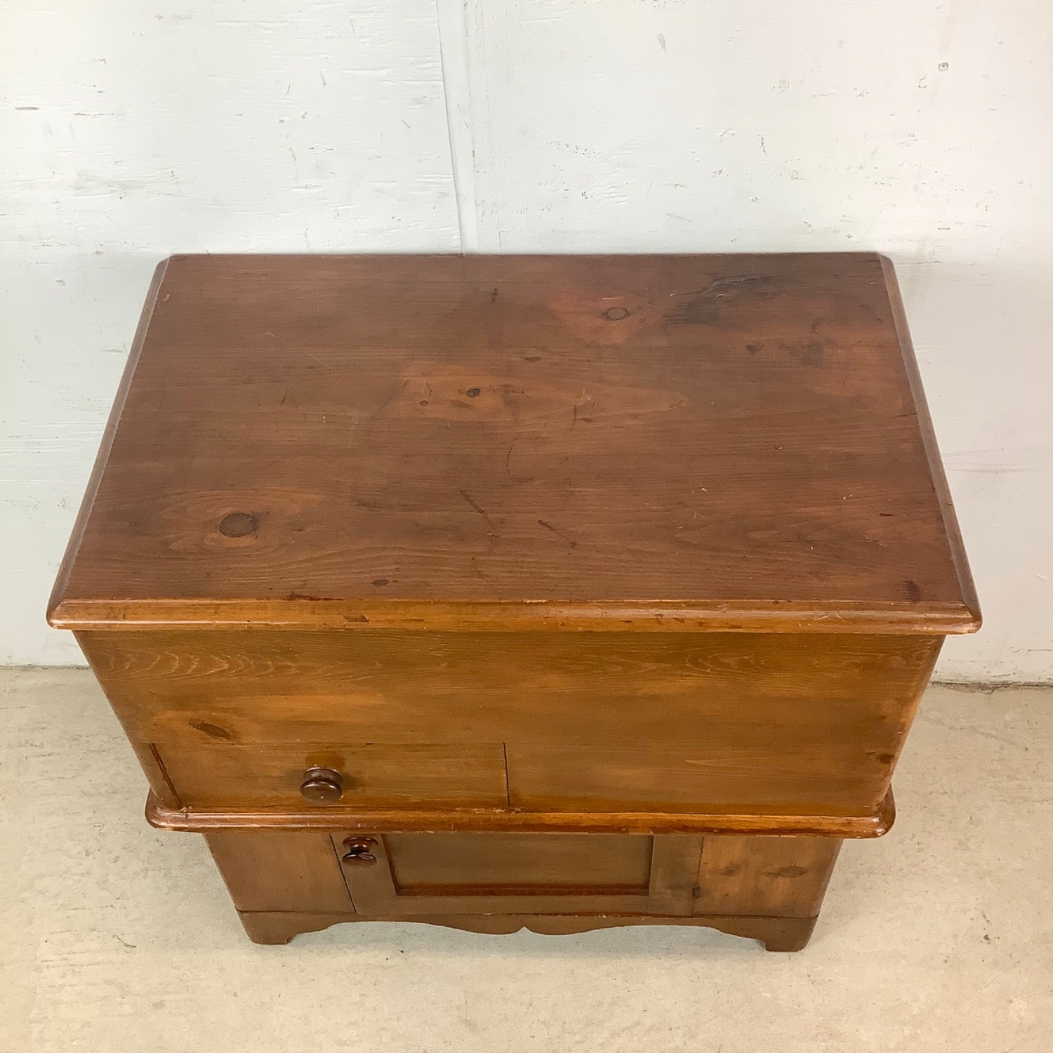 19th C. Colonial Dry Sink Cabinet - image-1