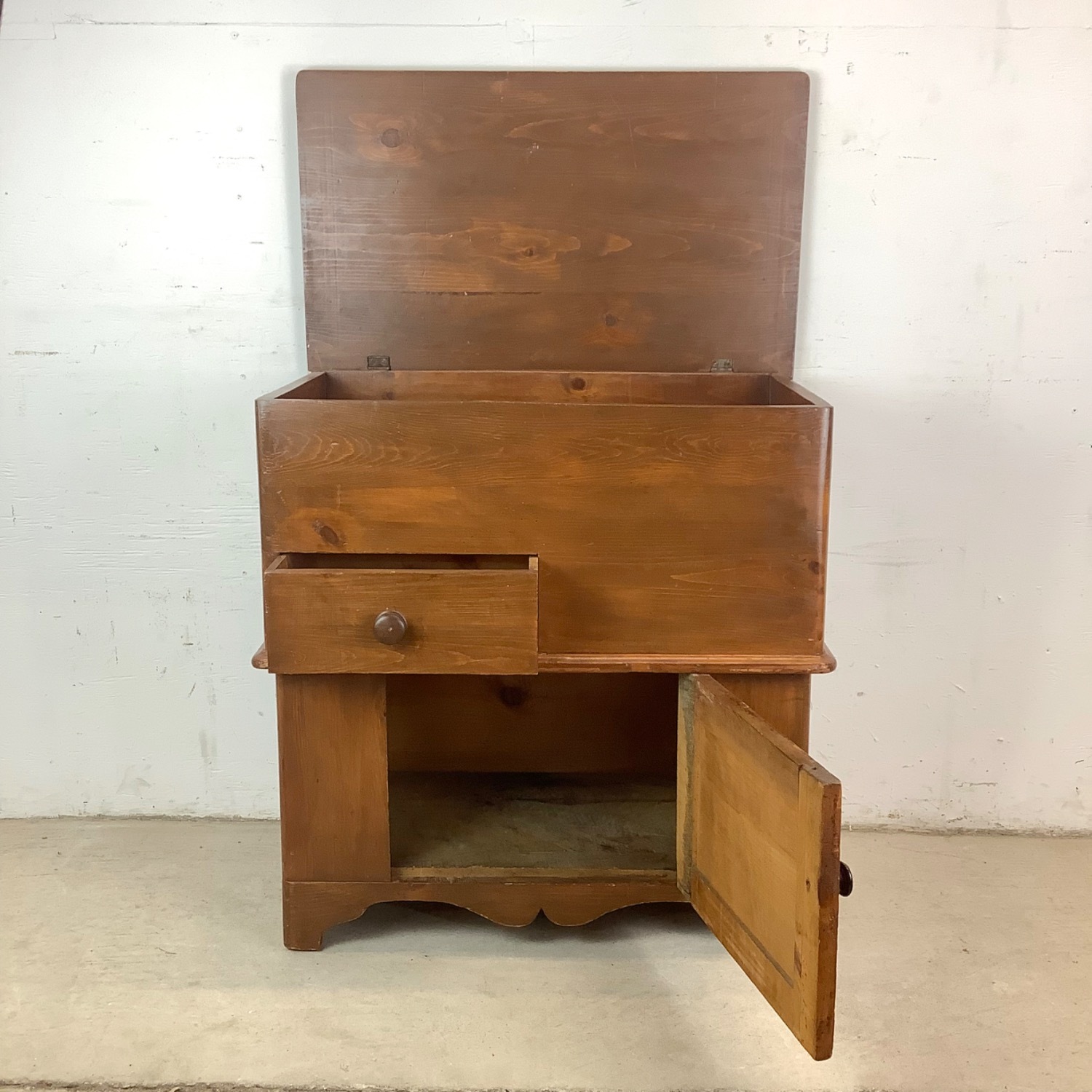 19th C. Colonial Dry Sink Cabinet - image-6