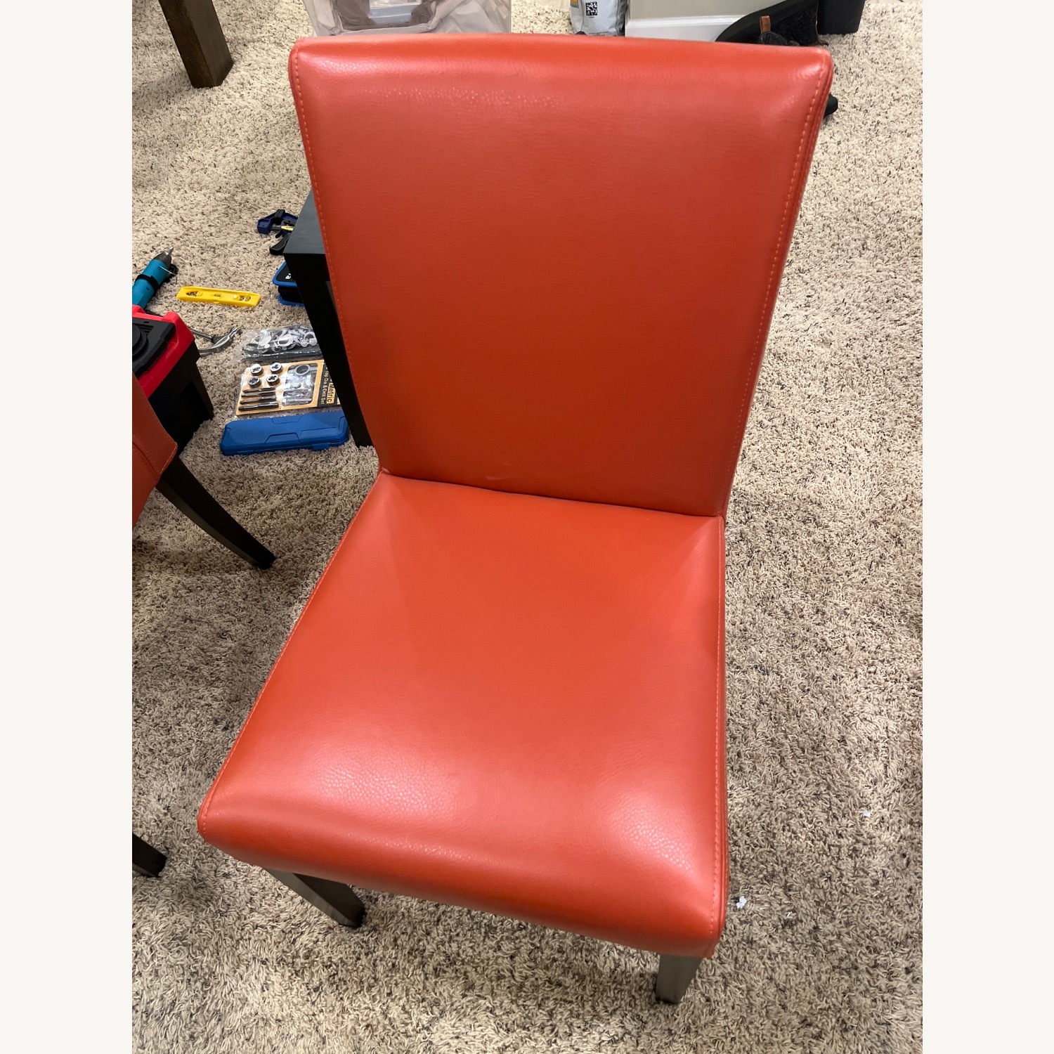 Lowe Leather Dining Chairs in Dark Orange  - image-1