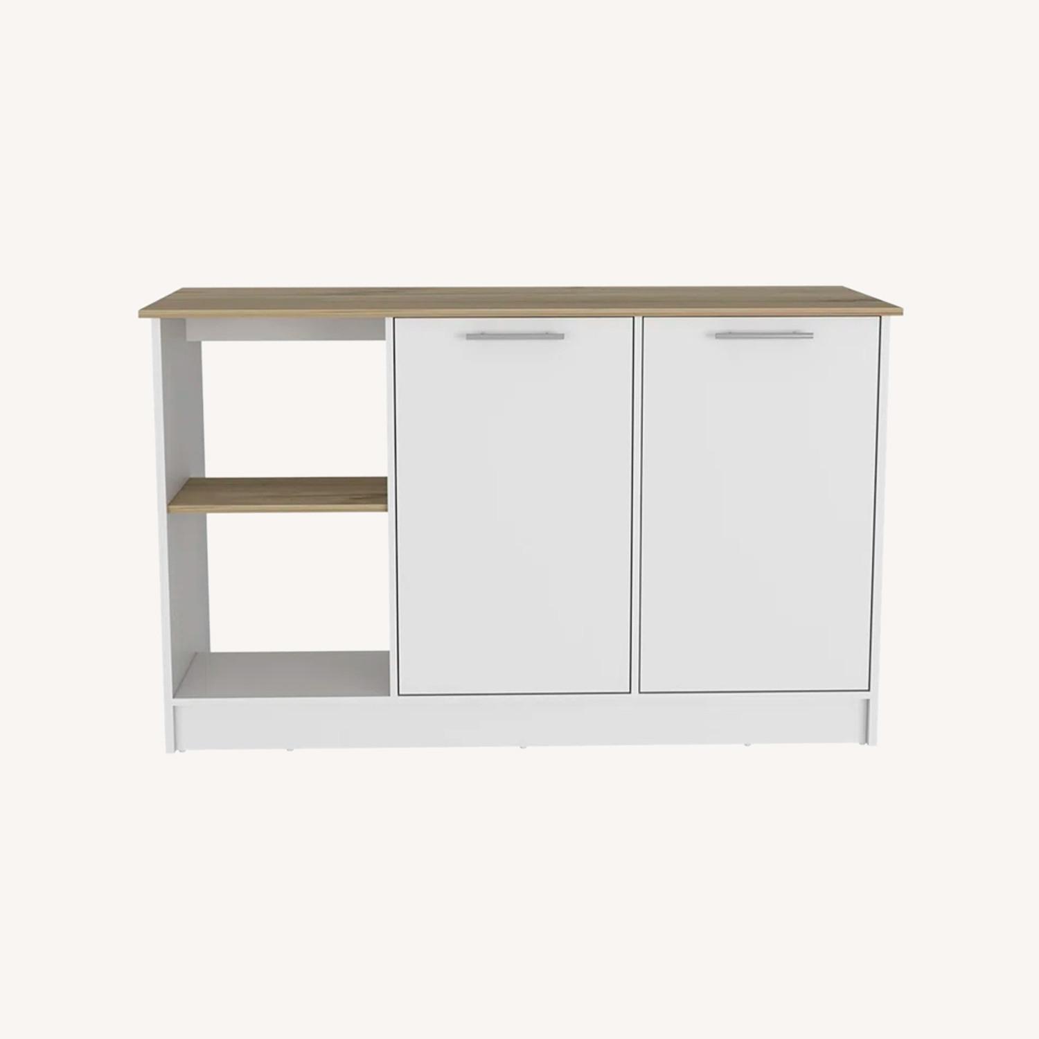 Wayfair Ginger White and Beige Kitchen Island - image-0