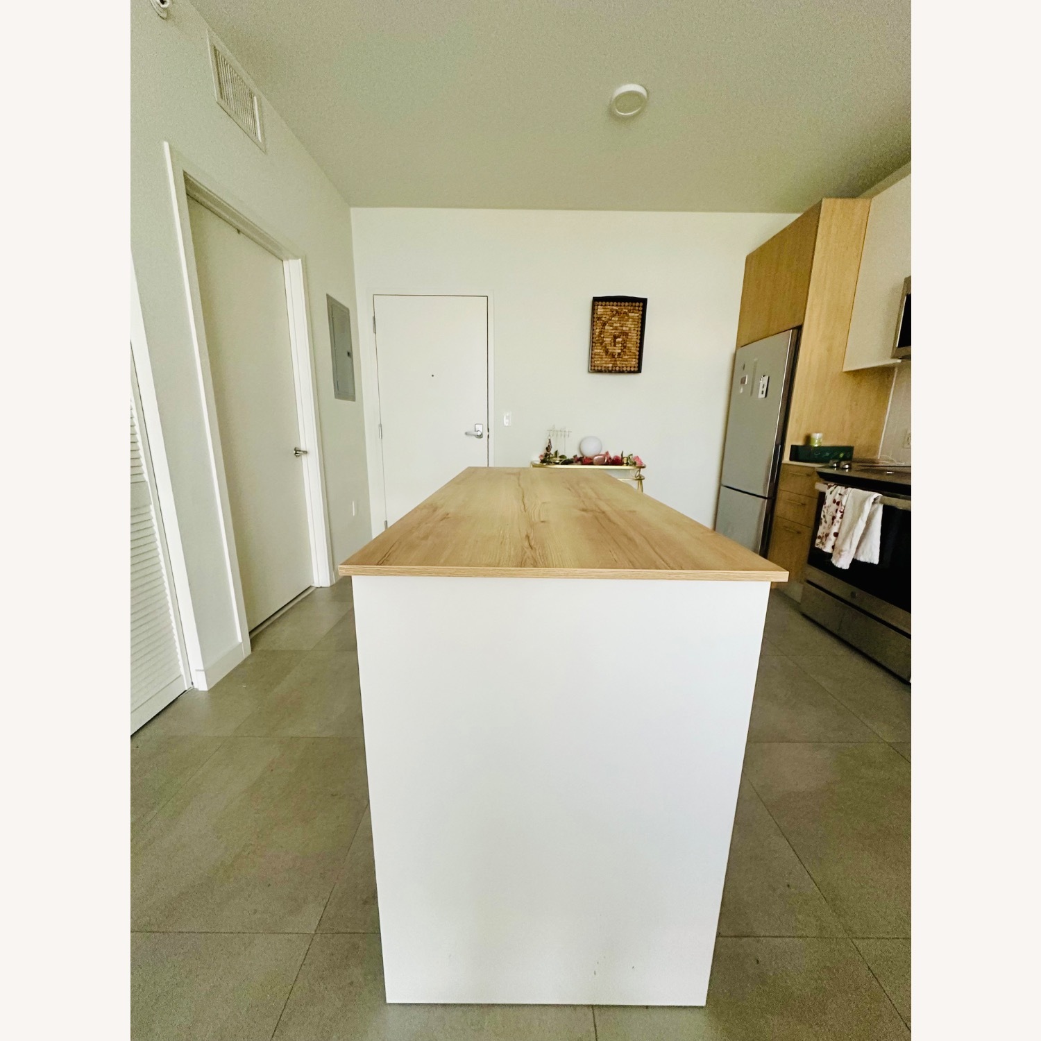 Wayfair Ginger White and Beige Kitchen Island - image-1