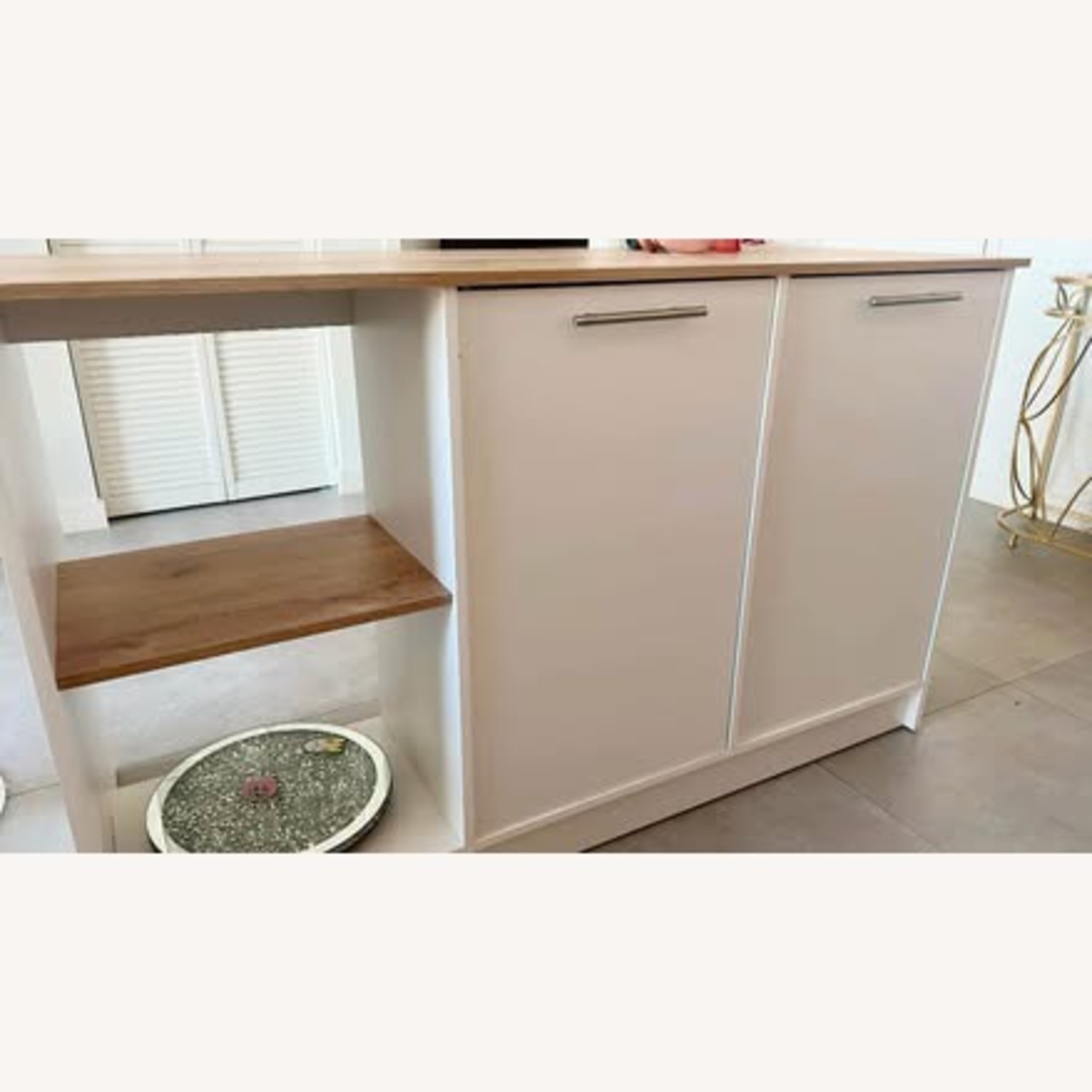 Wayfair Ginger White and Beige Kitchen Island - image-4