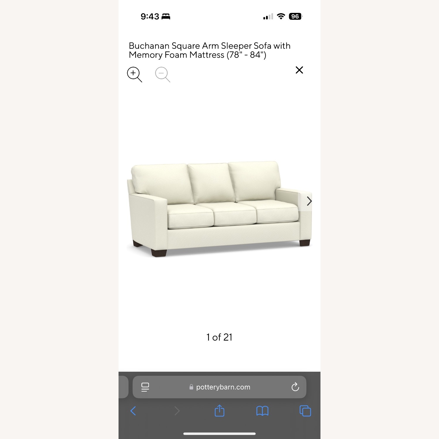 Pottery Barn Buchanan Sleeper Sofa - image-3