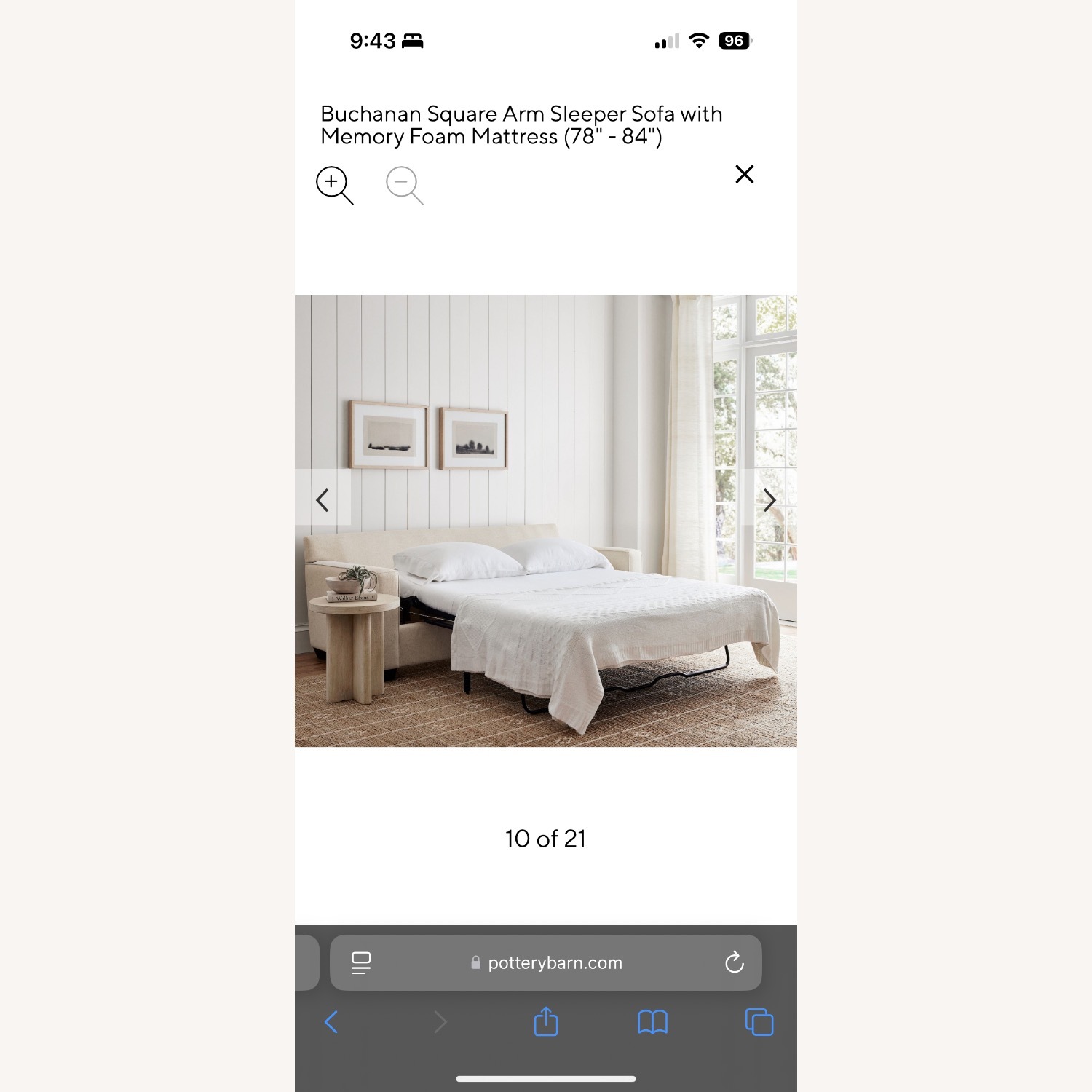 Pottery Barn Buchanan Sleeper Sofa - image-4