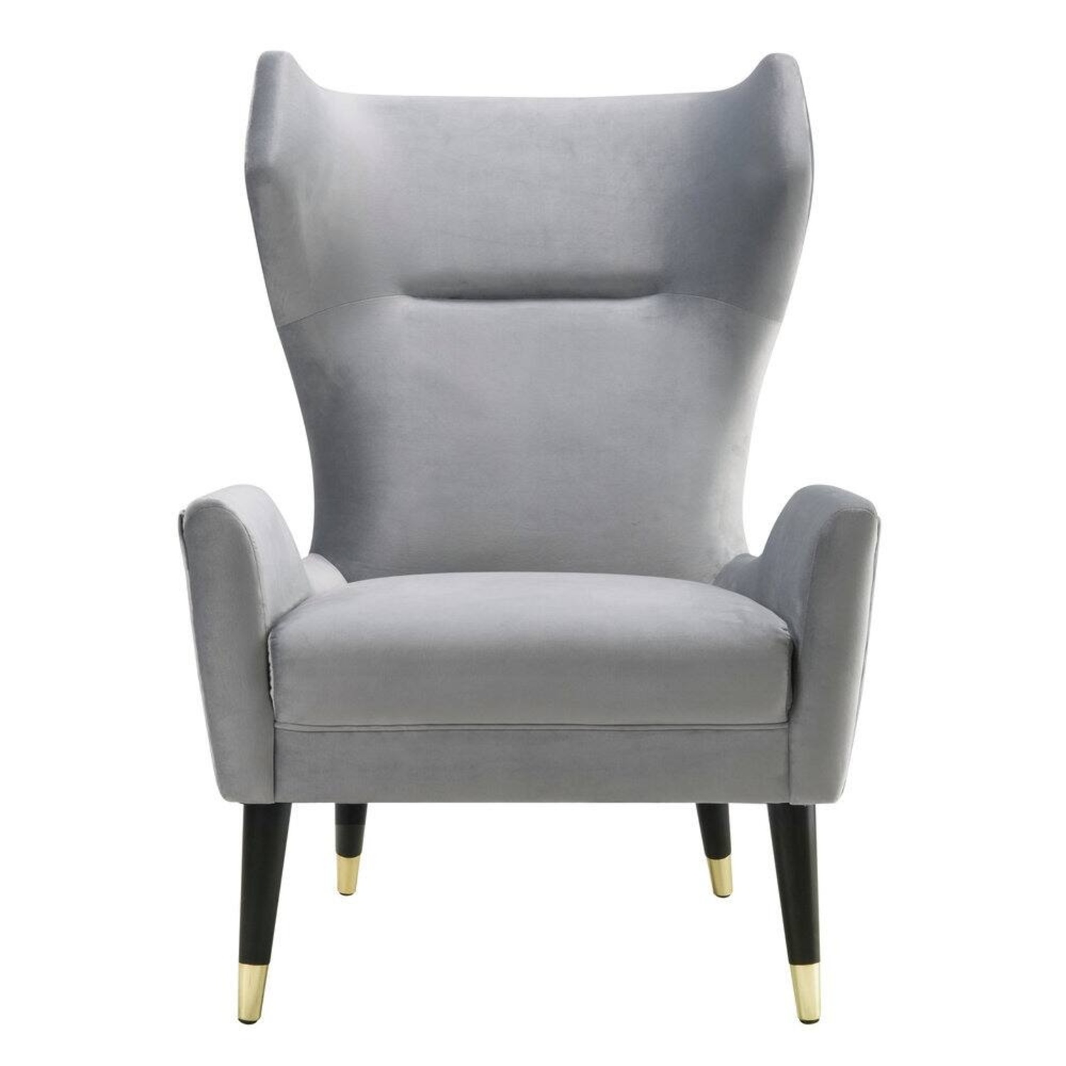 Logan Grey Velvet Winged Chair - image-6