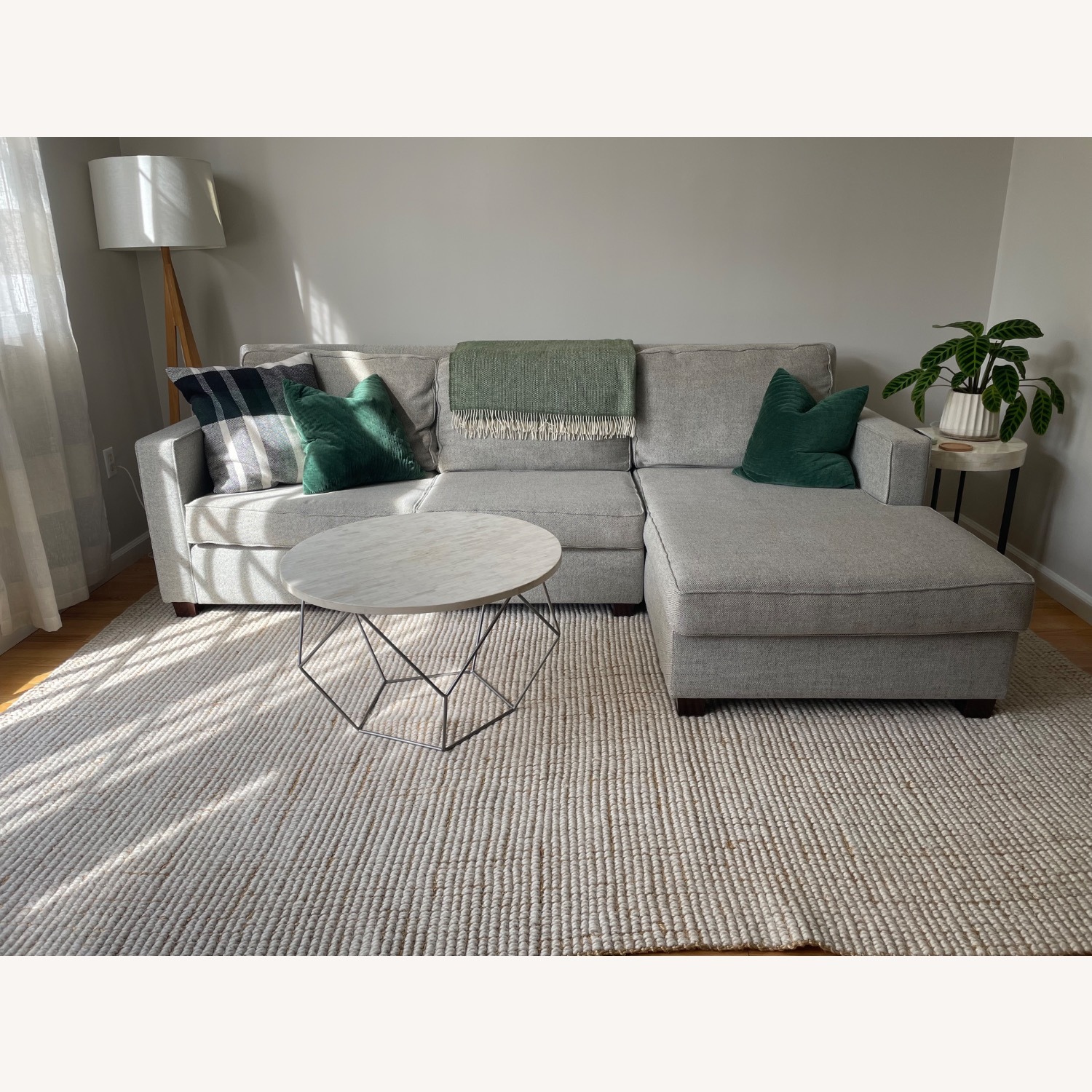 West Elm Harris Gray Chaise Sofa - image-2
