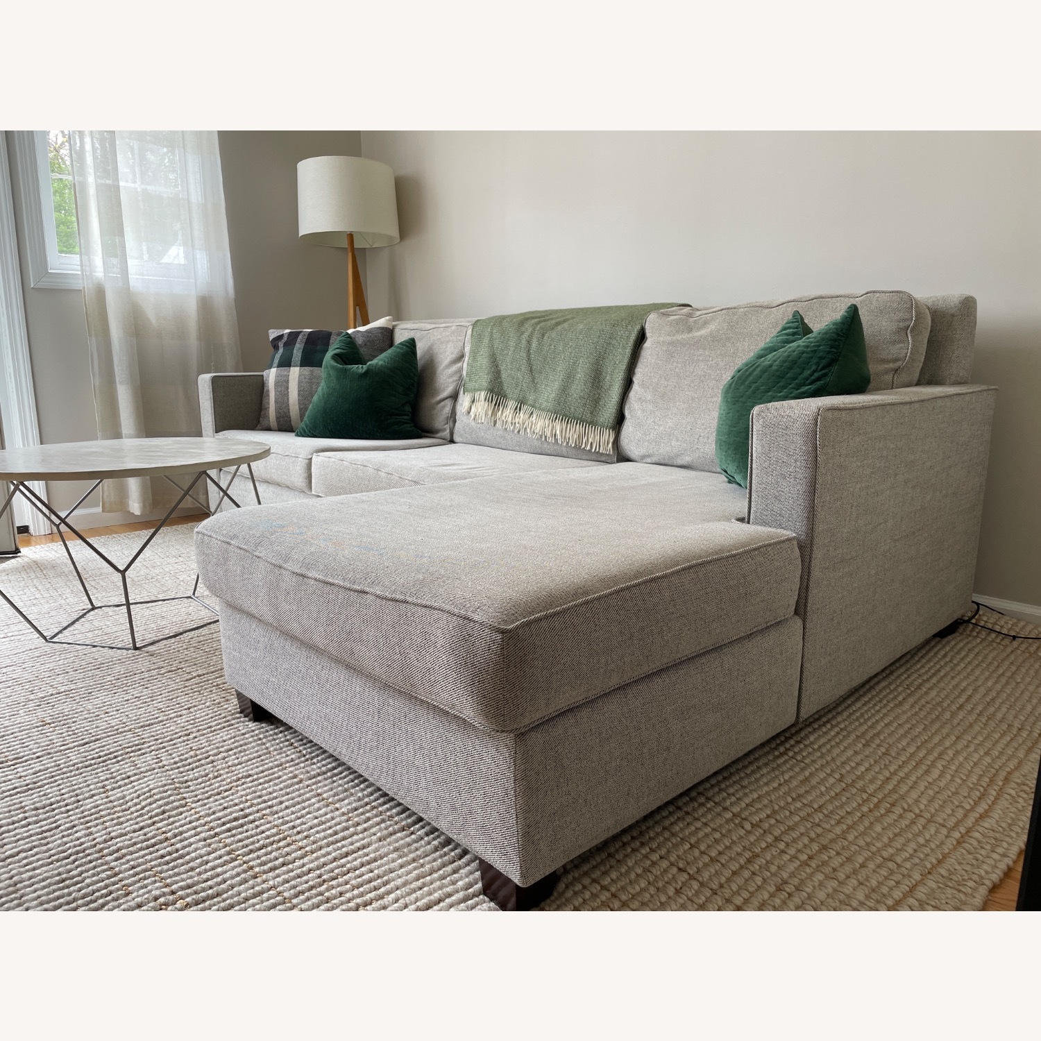 West Elm Harris Gray Chaise Sofa - image-1