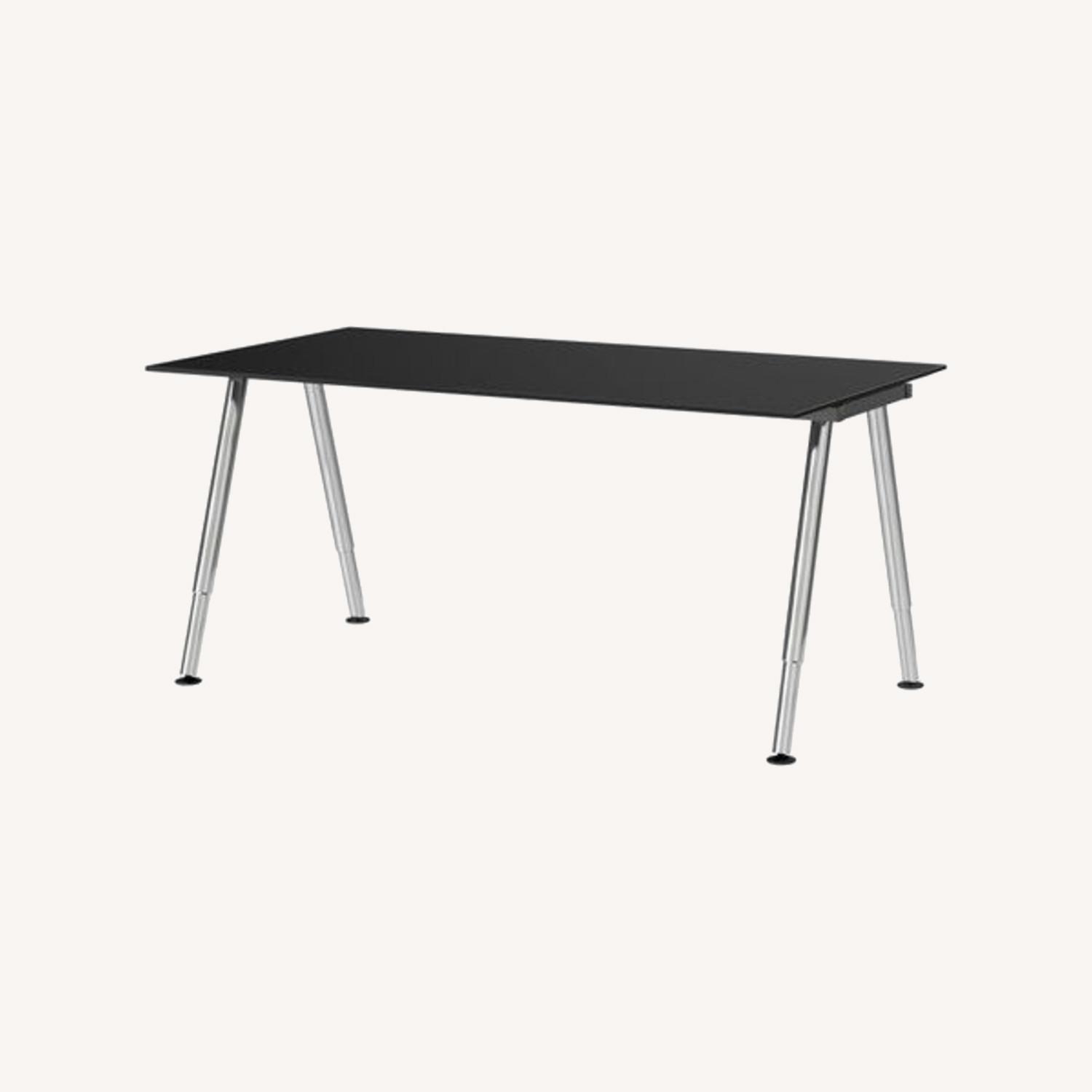 IKEA Galant Black Glass Desk - image-0
