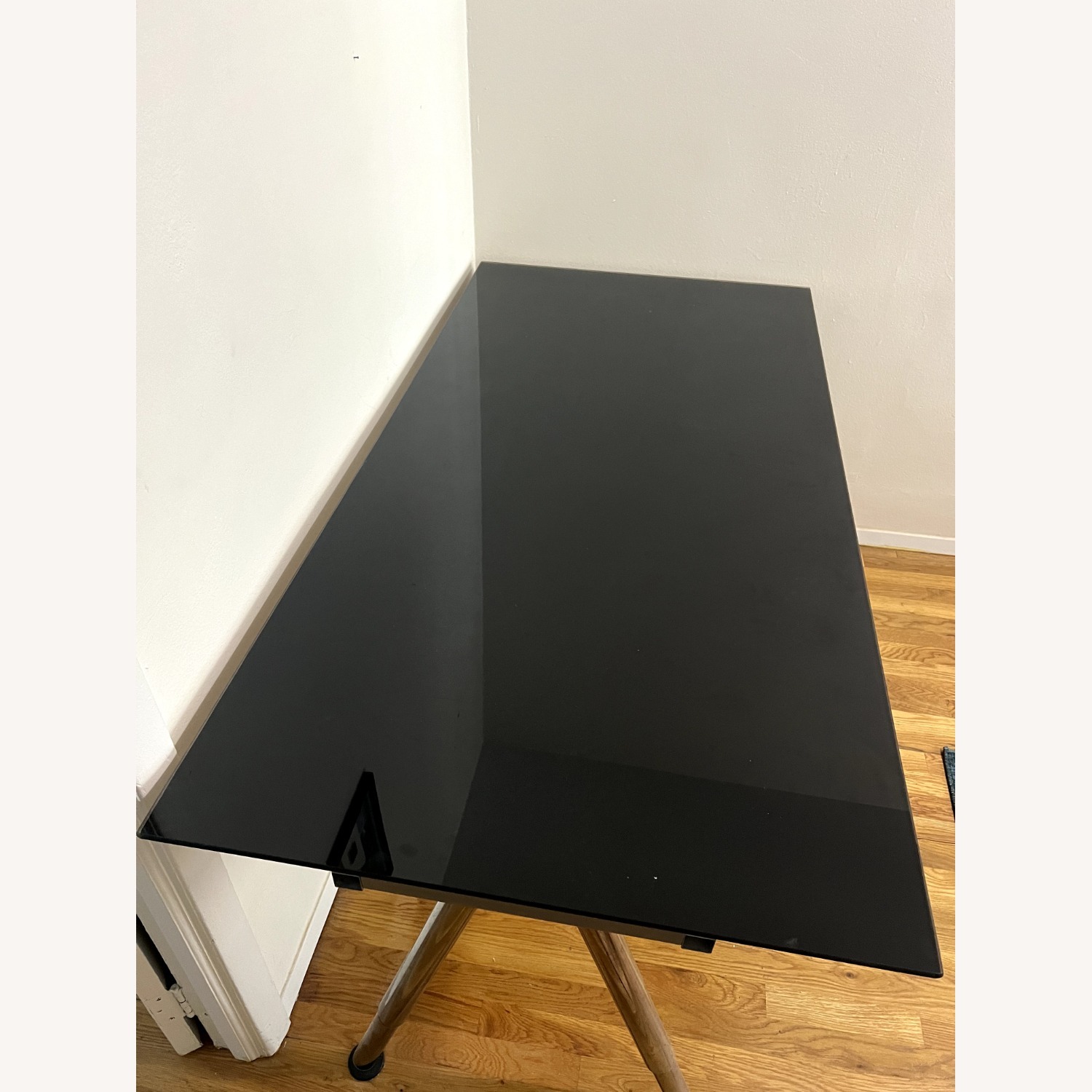 IKEA Galant Black Glass Desk - image-2
