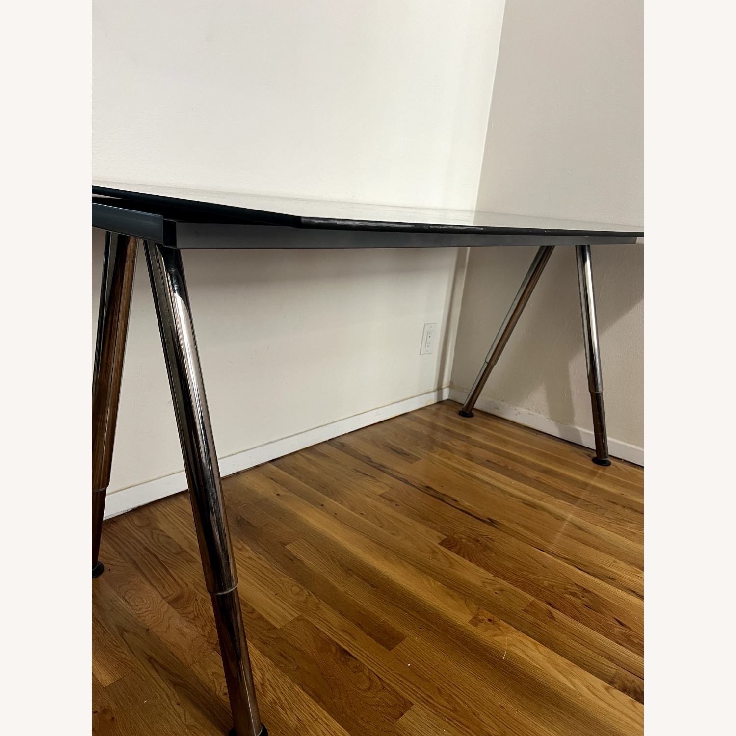 IKEA Galant Black Glass Desk - image-3