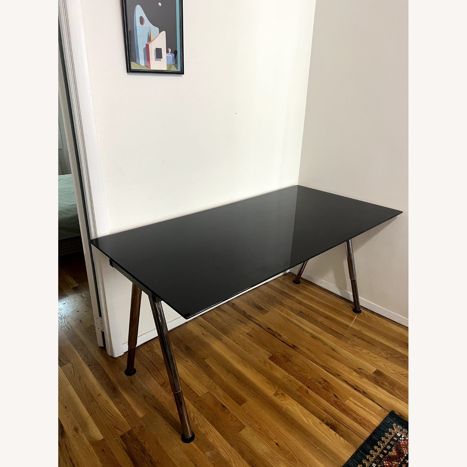 IKEA Galant Black Glass Desk - image-1