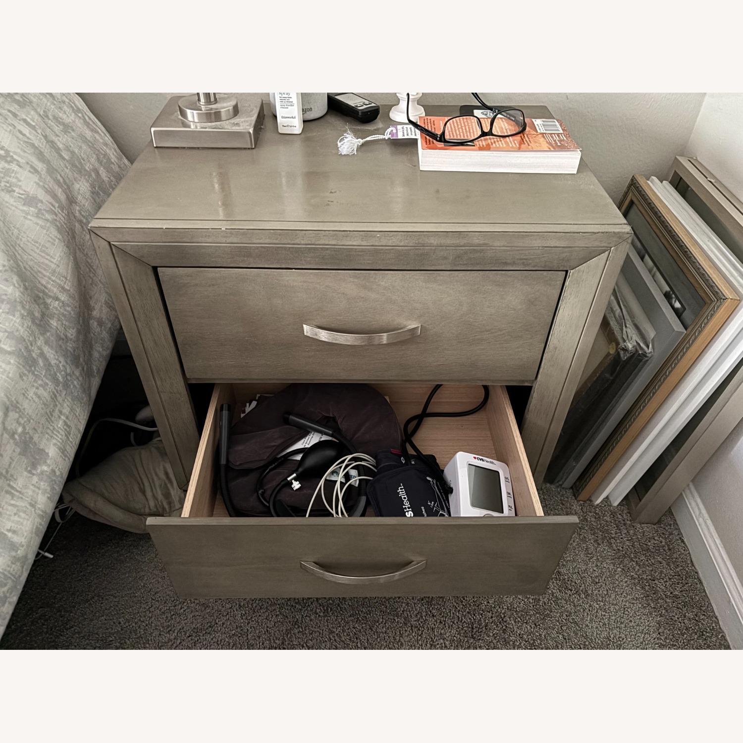 Wayfair Tremont Gray 2 Drawer Nightstand - image-7