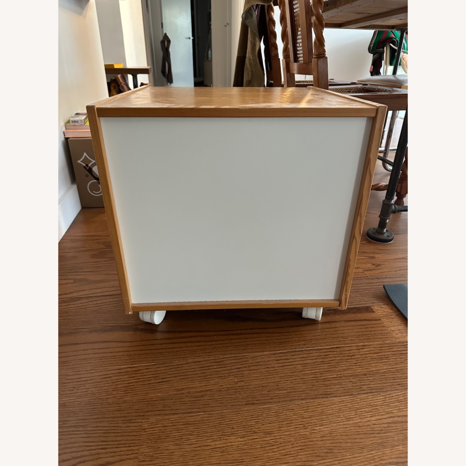 Vintage Mid Century Wheeled Side Table Nightstand - image-2