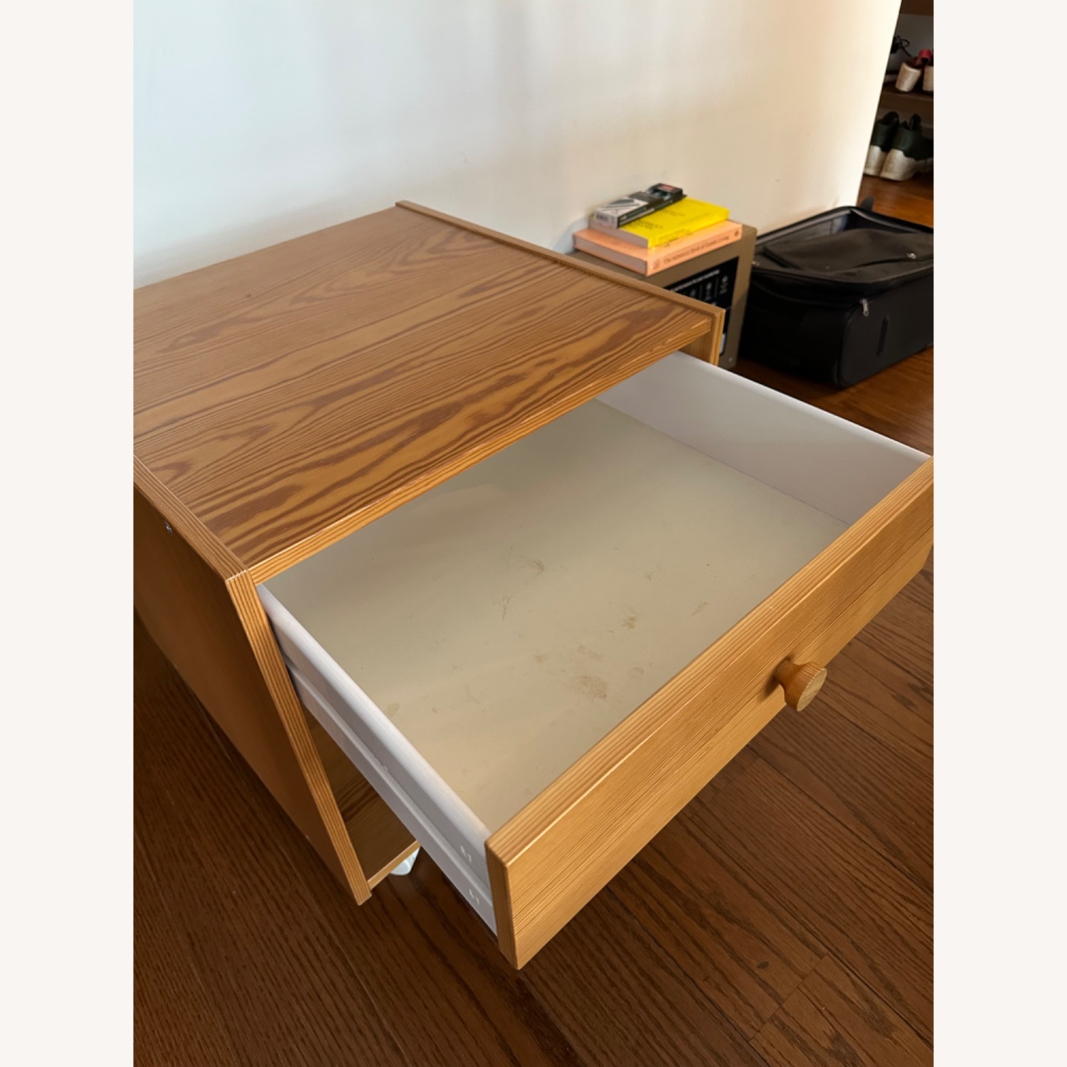 Vintage Mid Century Wheeled Side Table Nightstand - image-5