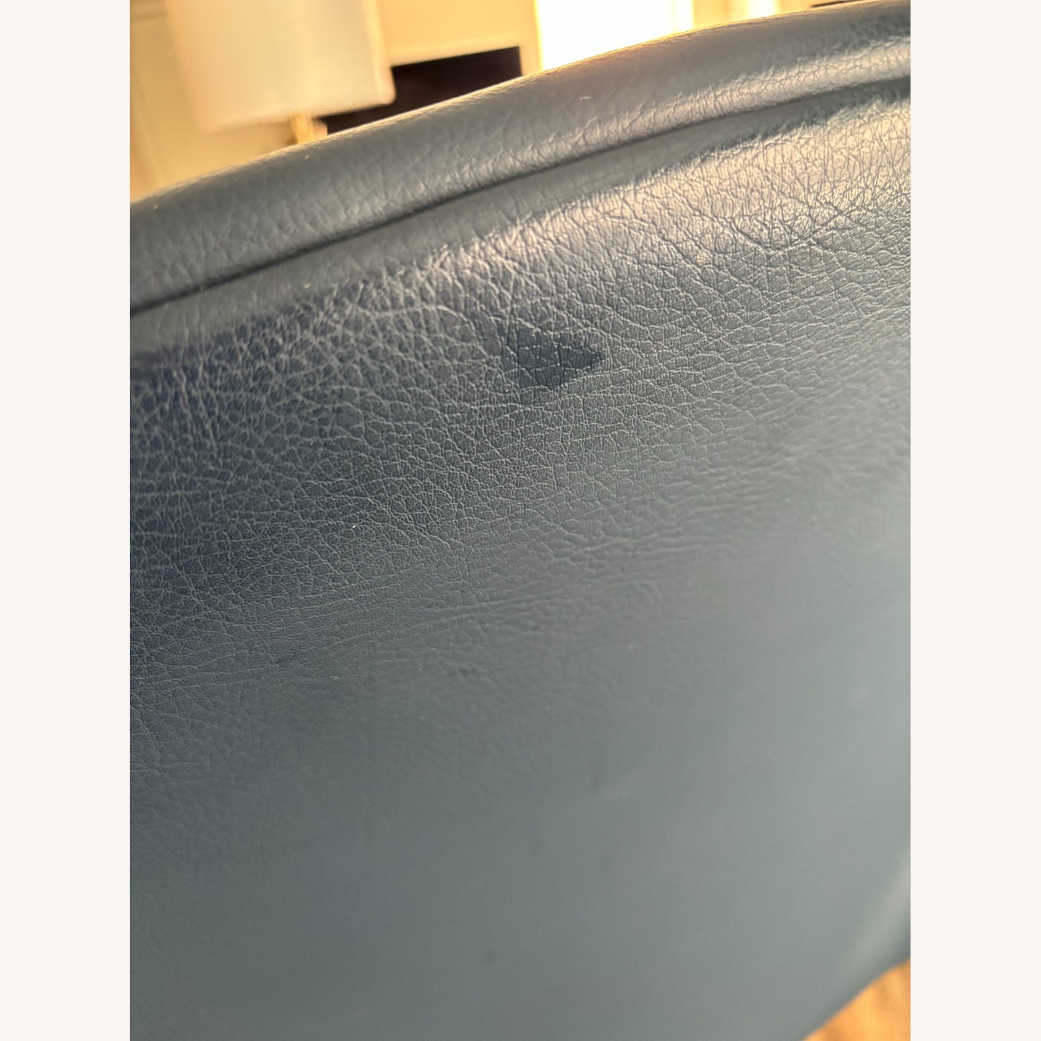 Dark Navy Leather Office Chair - image-9