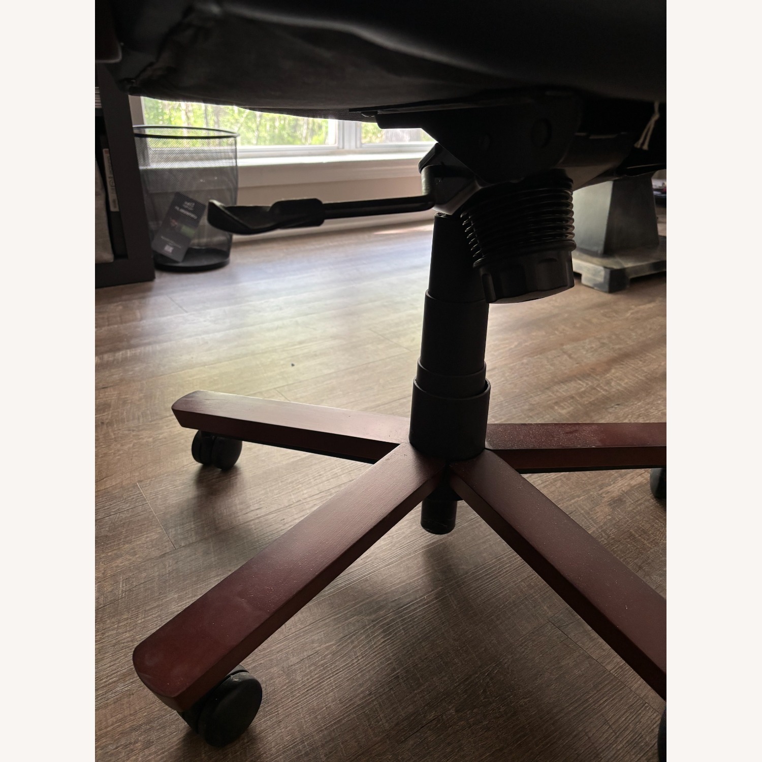 Dark Navy Leather Office Chair - image-10