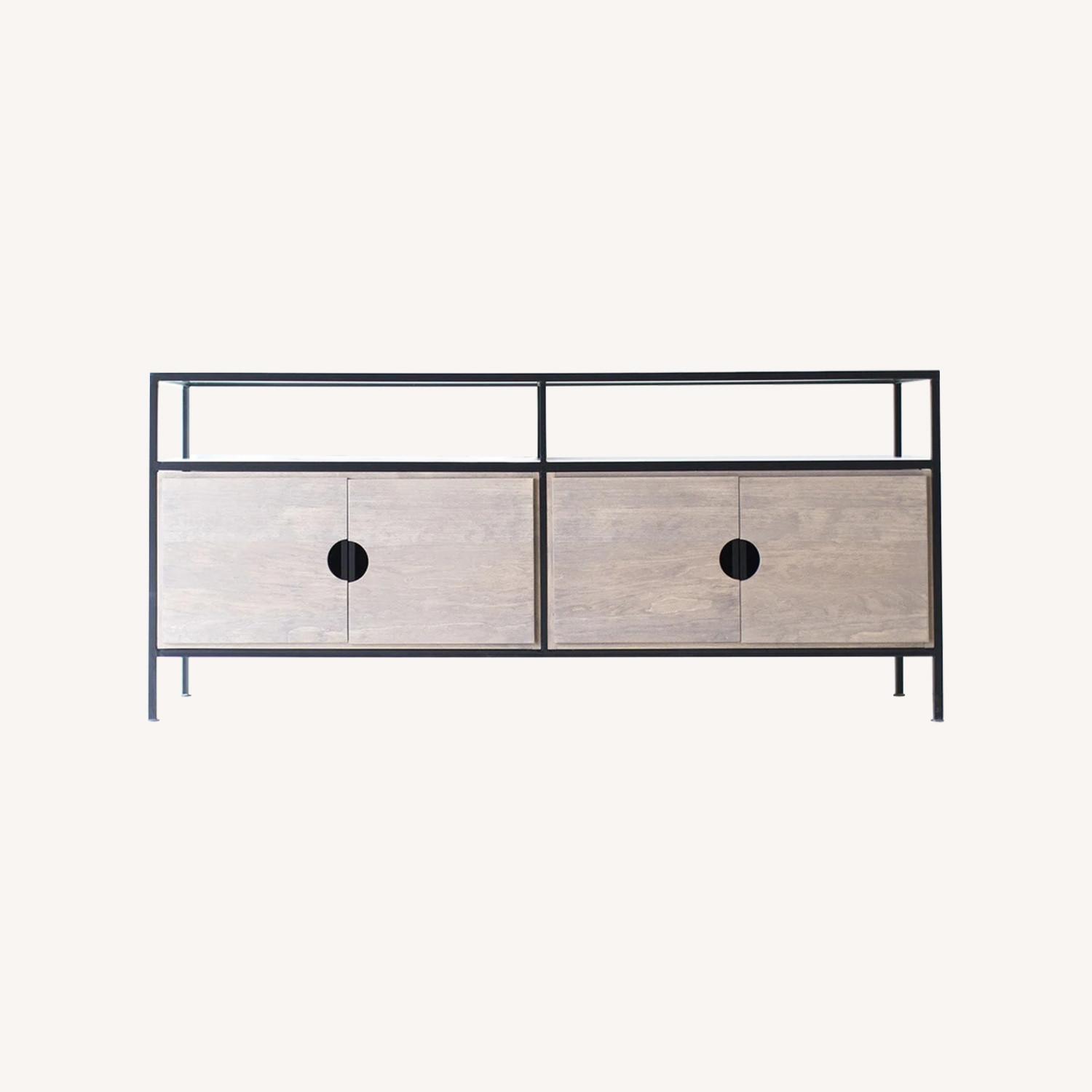 Modern Iron and Wood Media Console/Credenza - image-0
