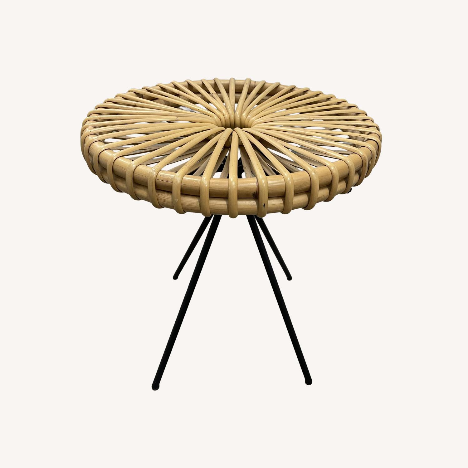 Vintage Rattan Side Table - image-0