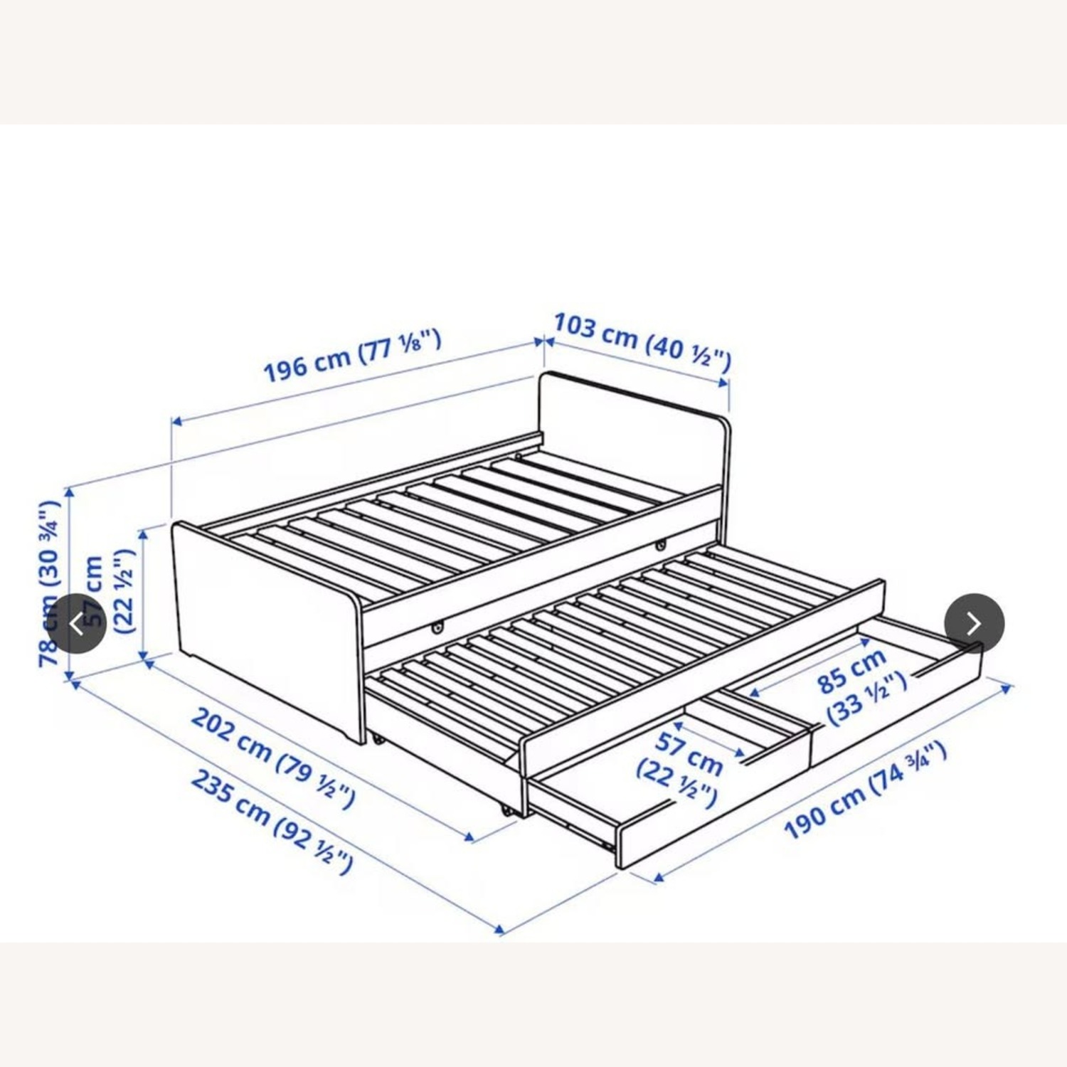IKEA SLÄKT Twin Bed Frames + Trundle + Storage 2 - image-4