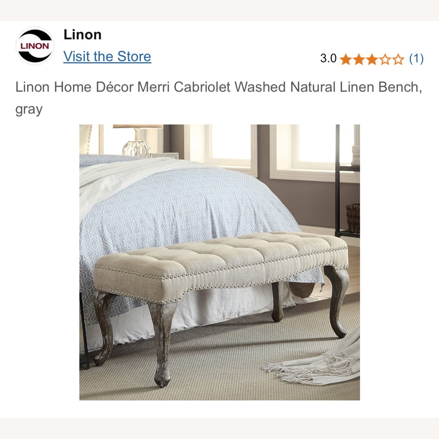 Linon Home Décor Merri Cabriolet Bench - image-3