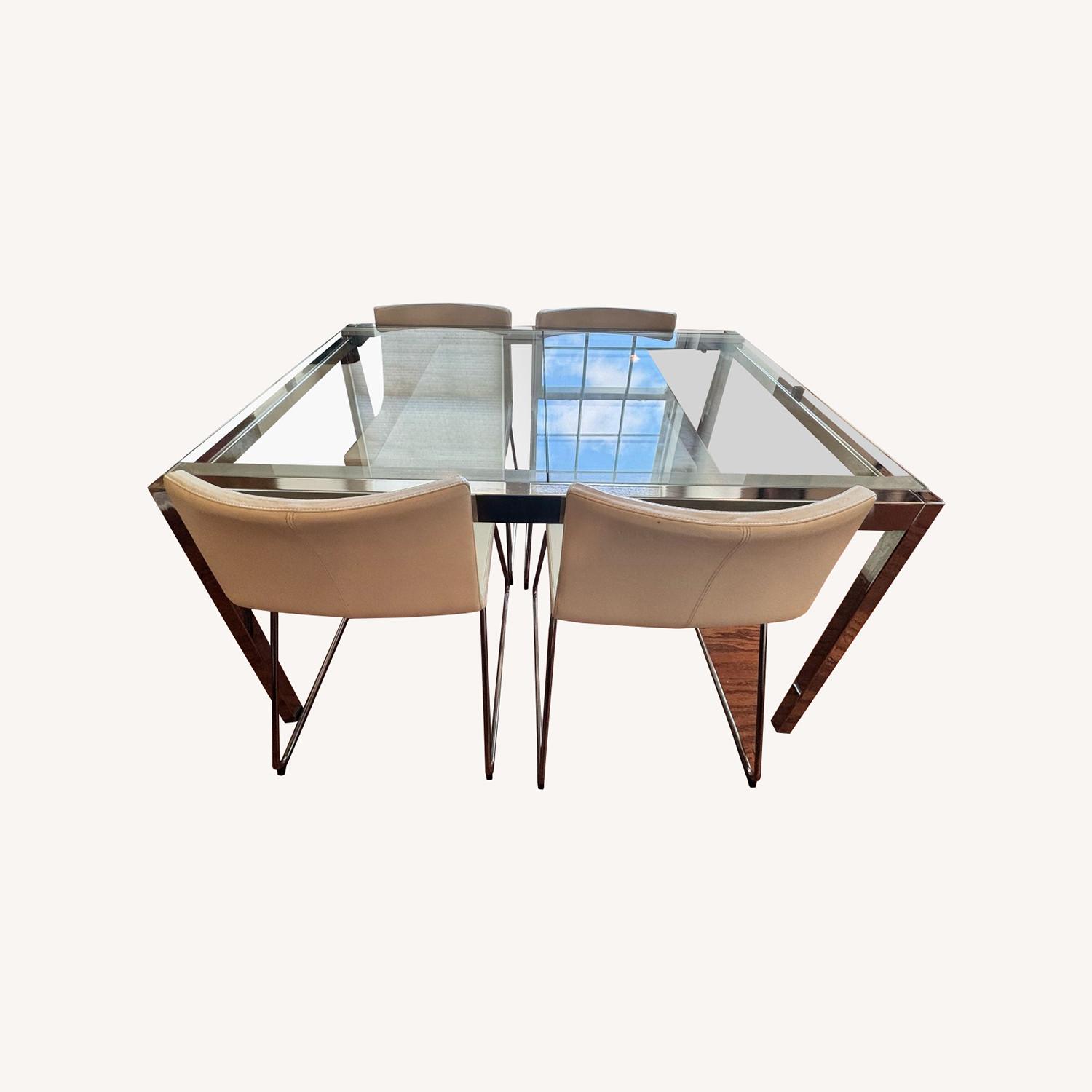 Glass Dining Set Expandable - image-0