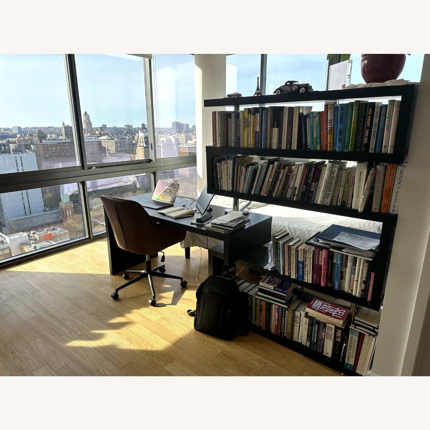 Wayfair Yerby Writing Desk / Sliding Desk + Bookshelf Modern - image-7