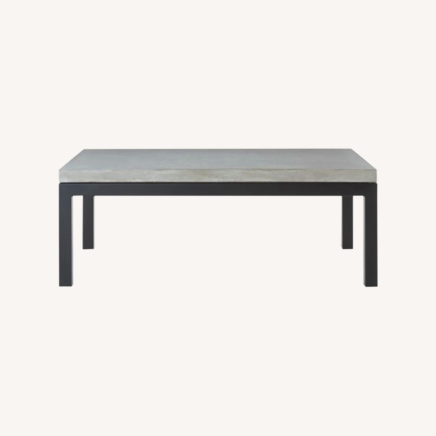 Crate & Barrel Parsons Concrete Top Coffee Table - image-0