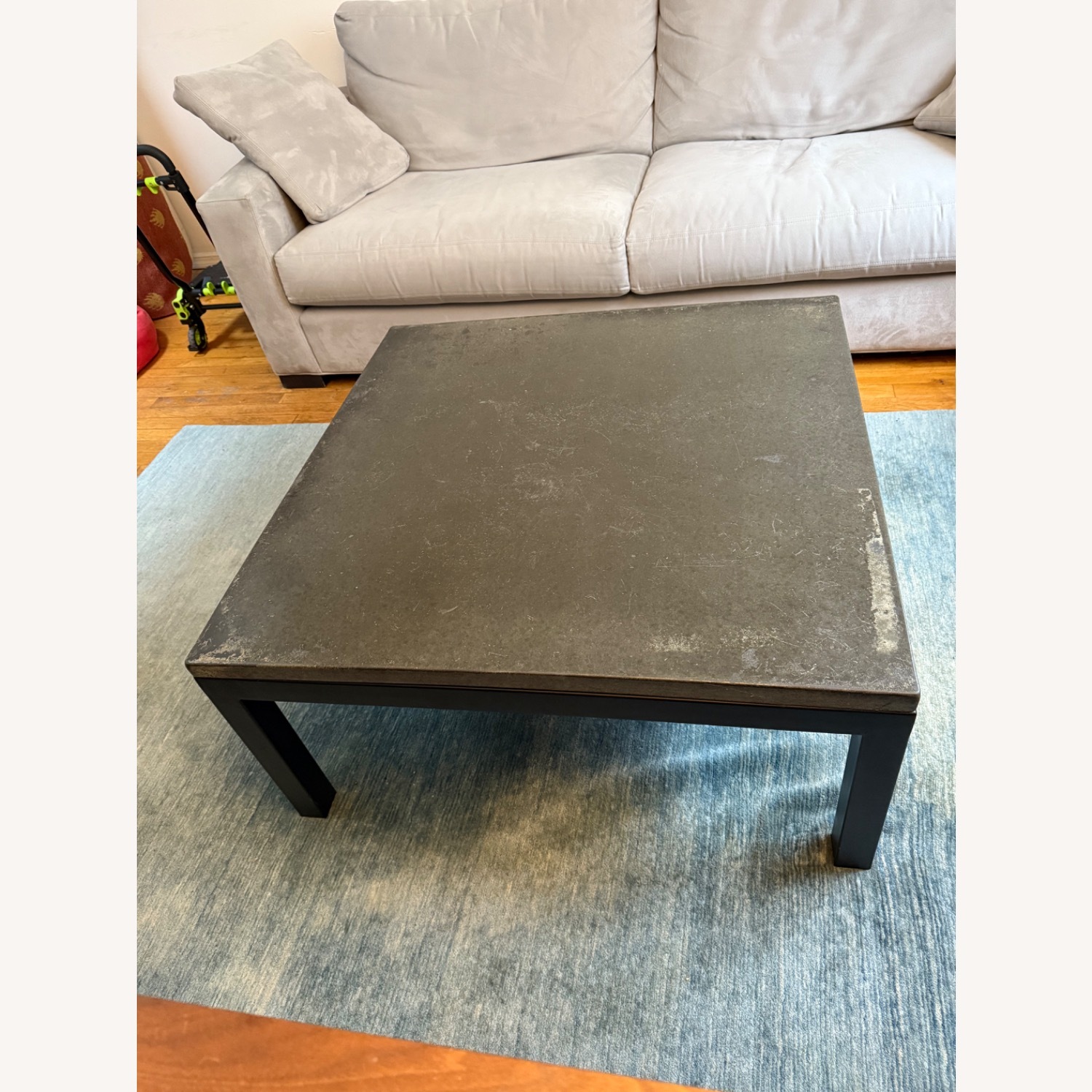 Crate & Barrel Parsons Concrete Top Coffee Table - image-1