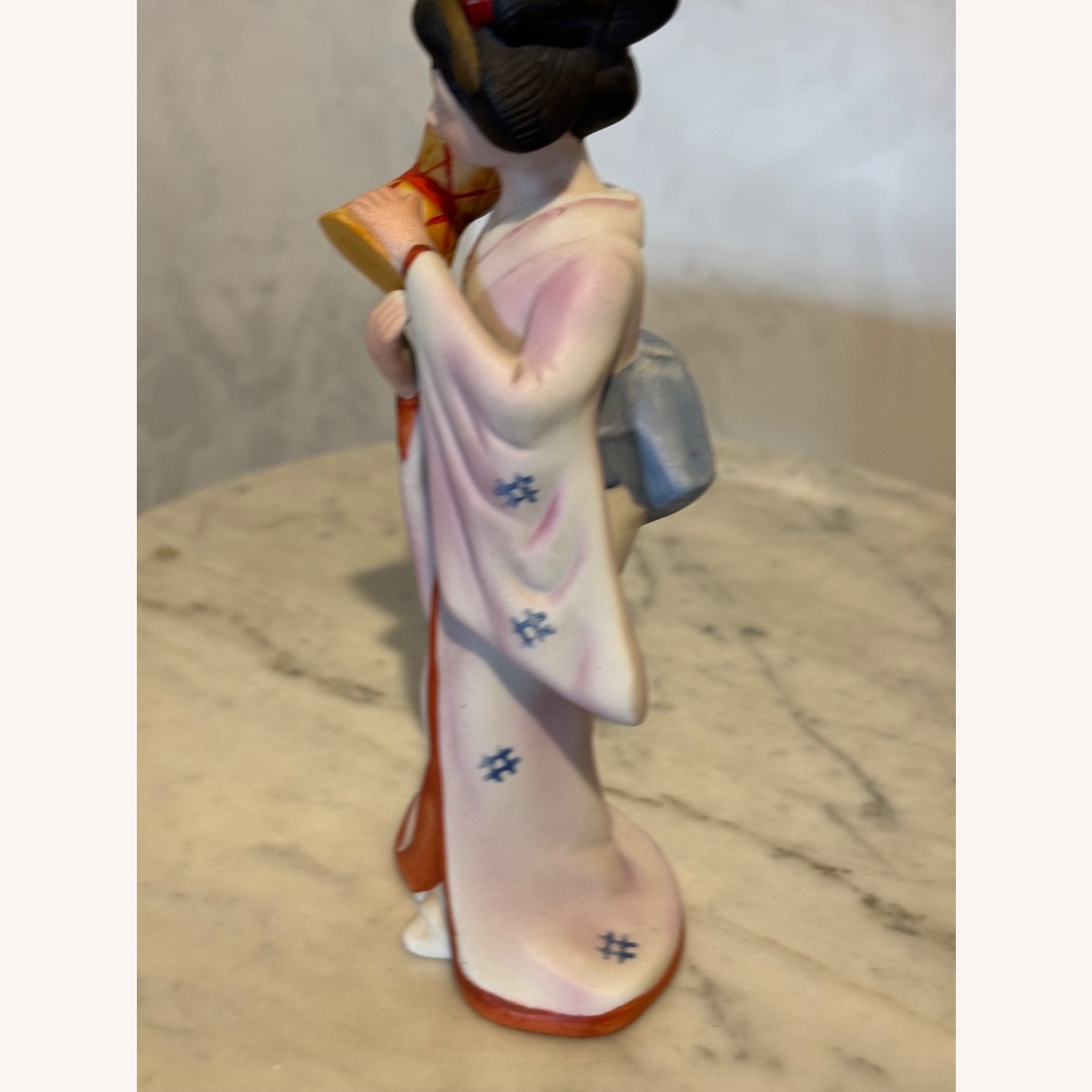 Vintage Japanese Porcelain Geisha Figurine W Drum - image-6