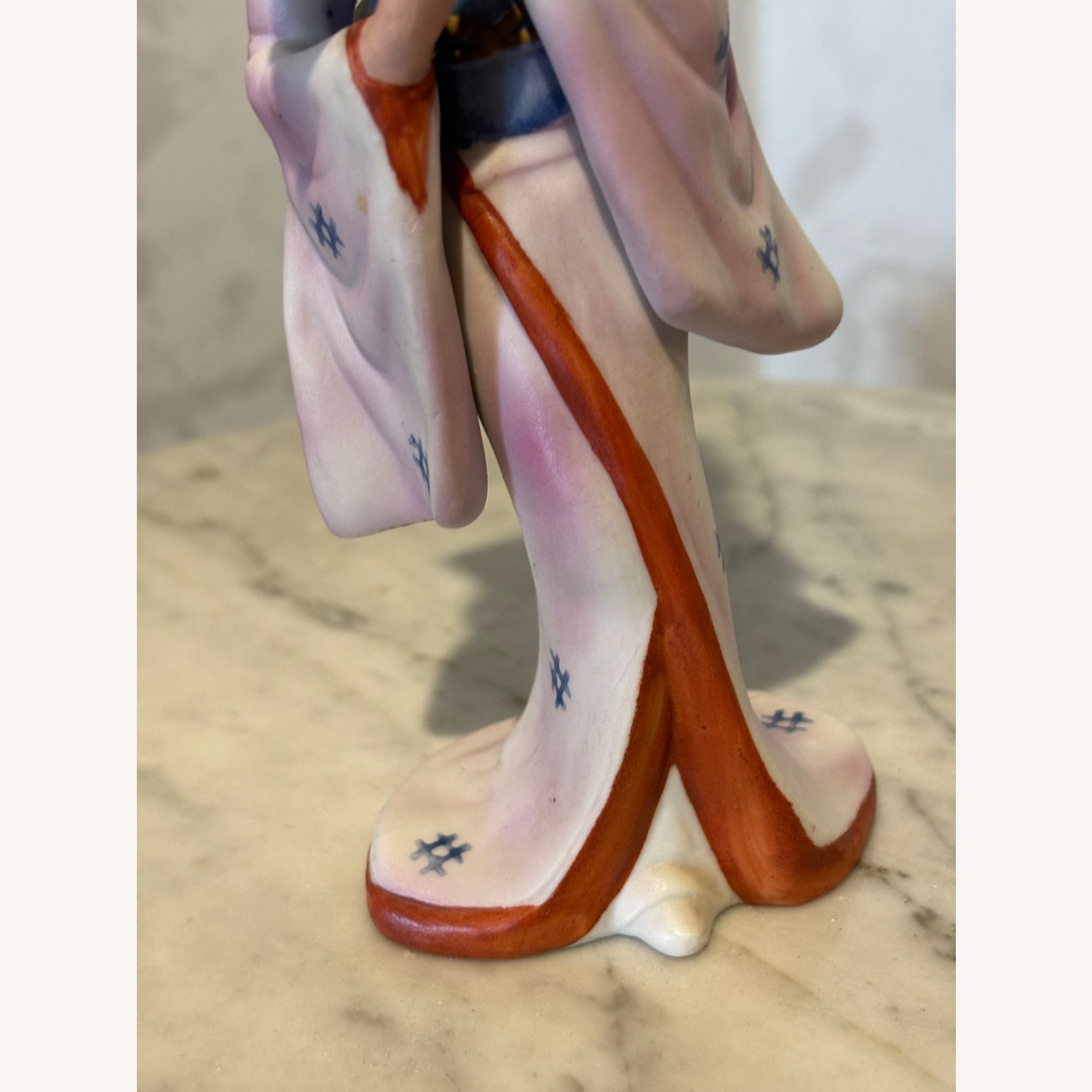 Vintage Japanese Porcelain Geisha Figurine W Drum - image-4