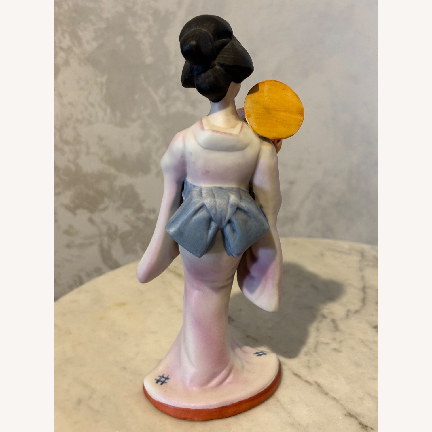 Vintage Japanese Porcelain Geisha Figurine W Drum - image-7