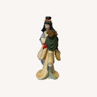 Vintage Toscany Japanese Geisha Girl with Foo Dog 