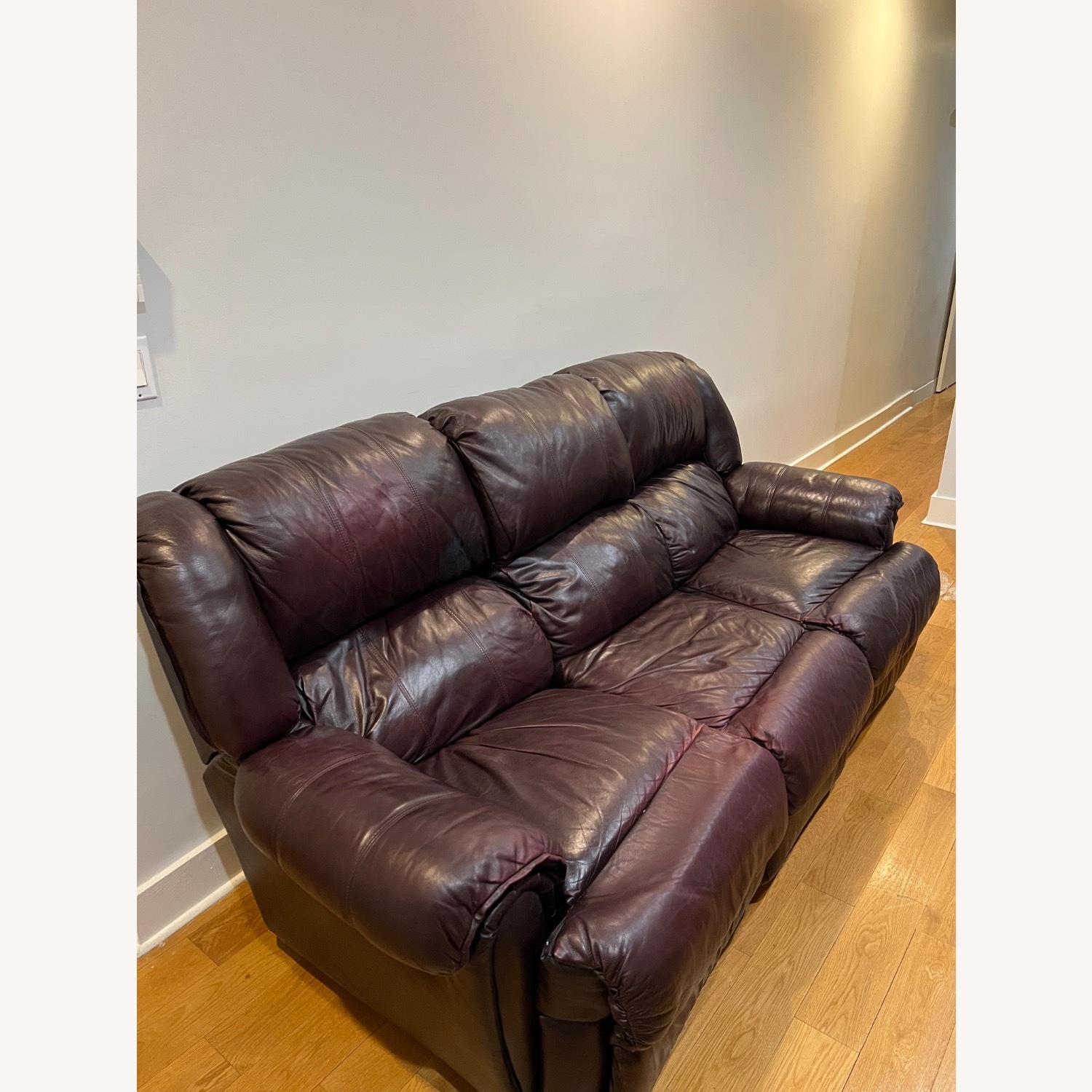 Hazen Leather Reclining Sofa - image-1