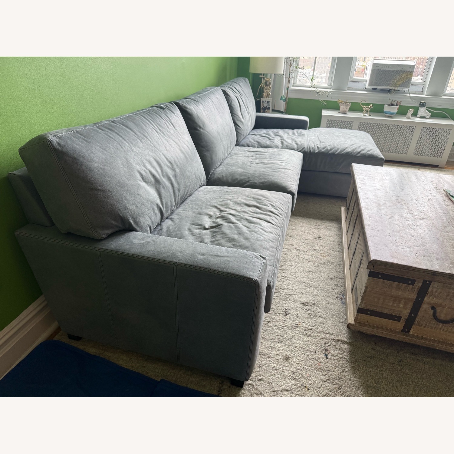 Pottery Barn Turner Leather Sofa Chaise - image-5